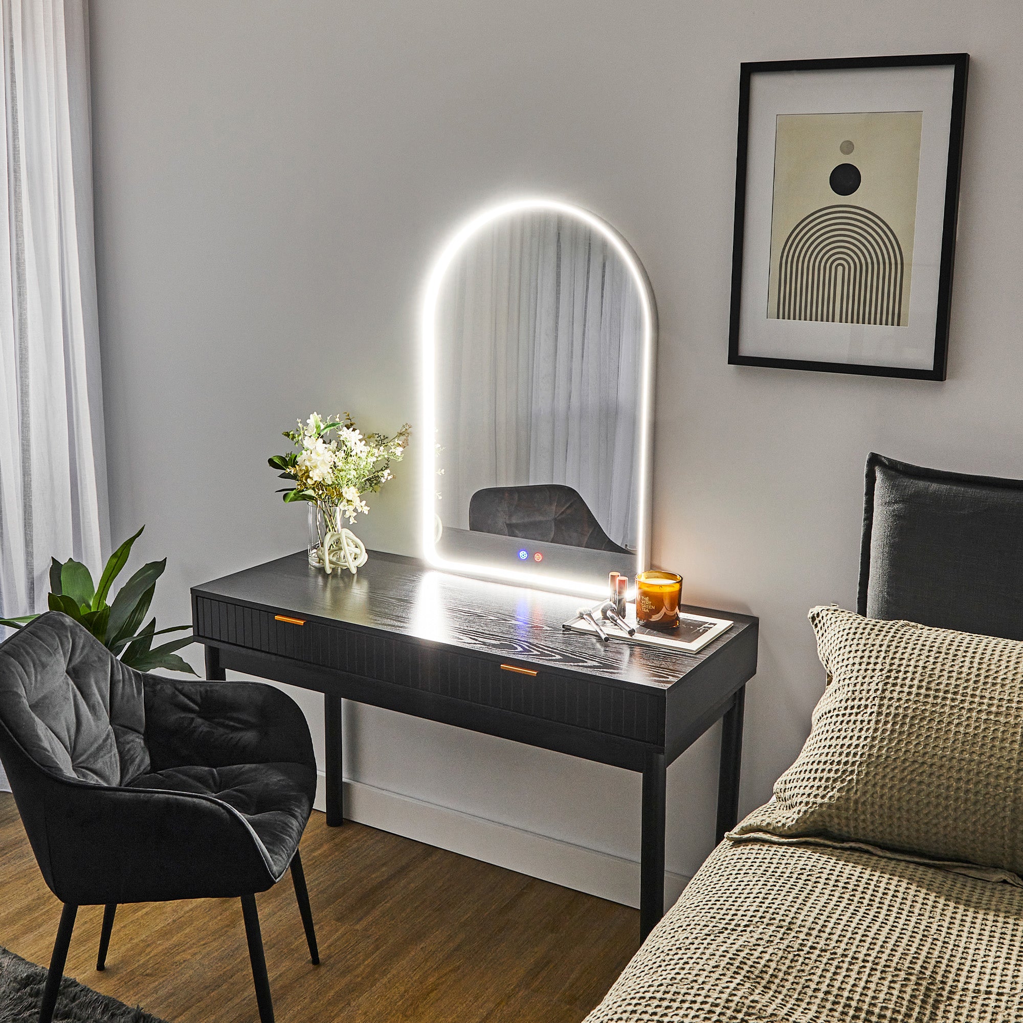 furniture, mirror, and home decor