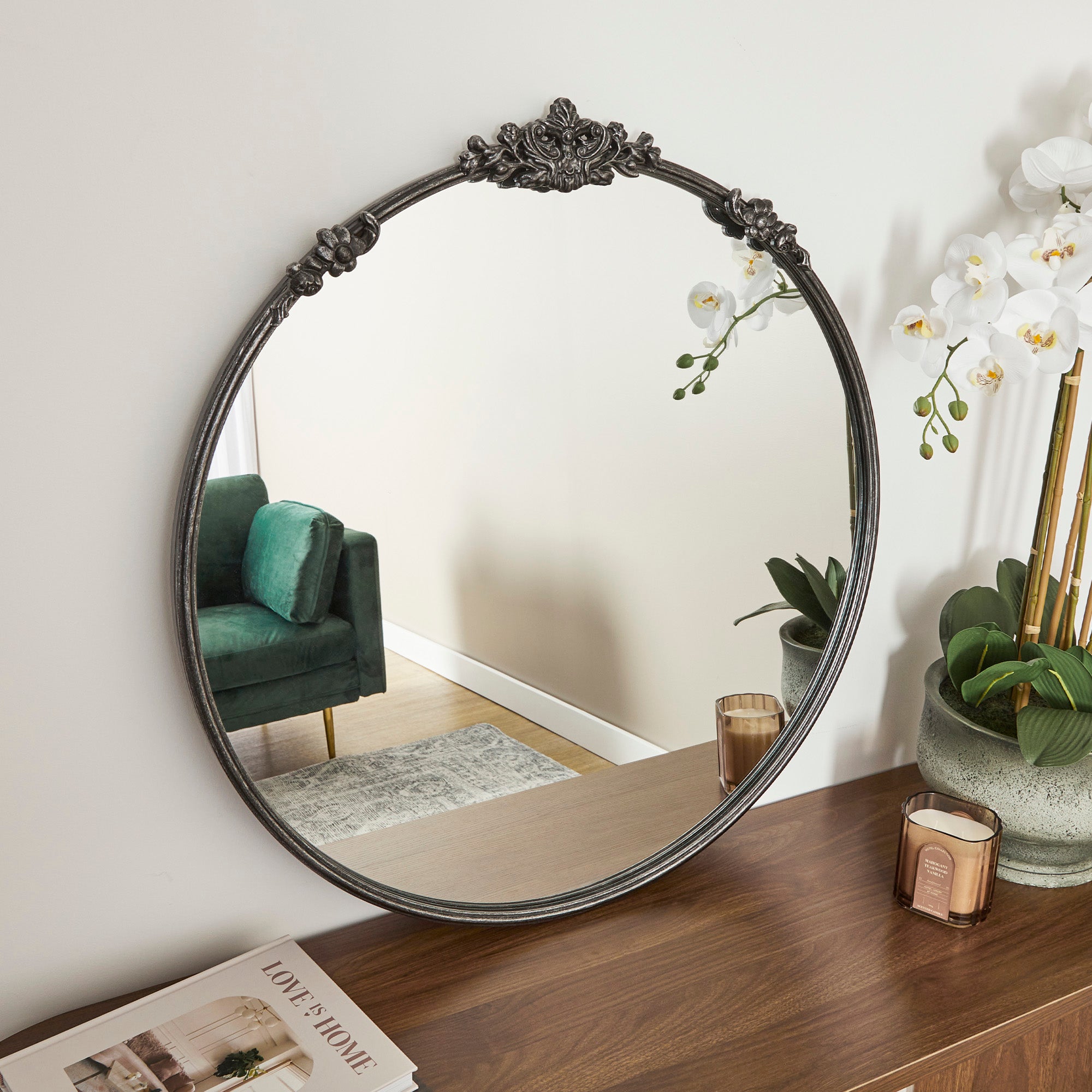 furniture, mirror, and home decor