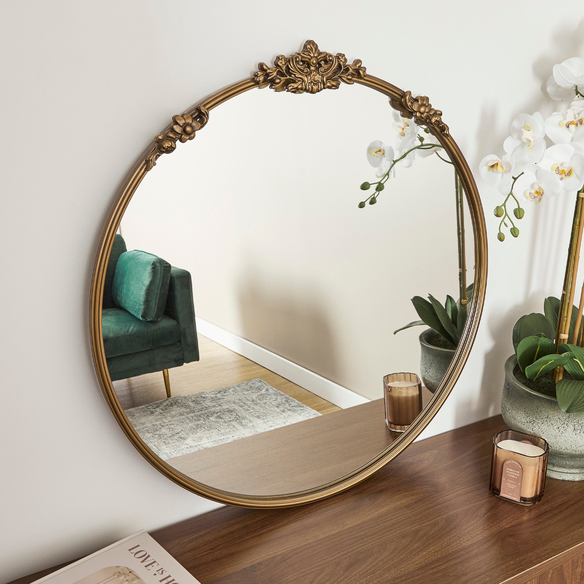furniture, mirror, and home decor