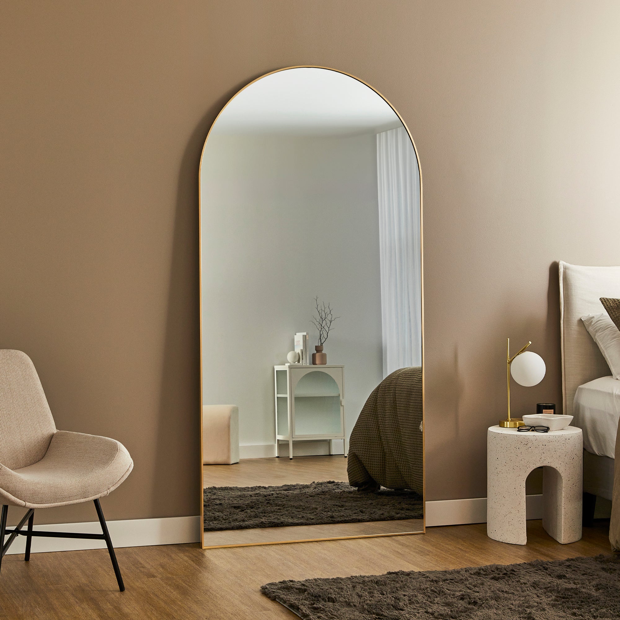 Cindy XXL 200cm Arch Mirror Gold