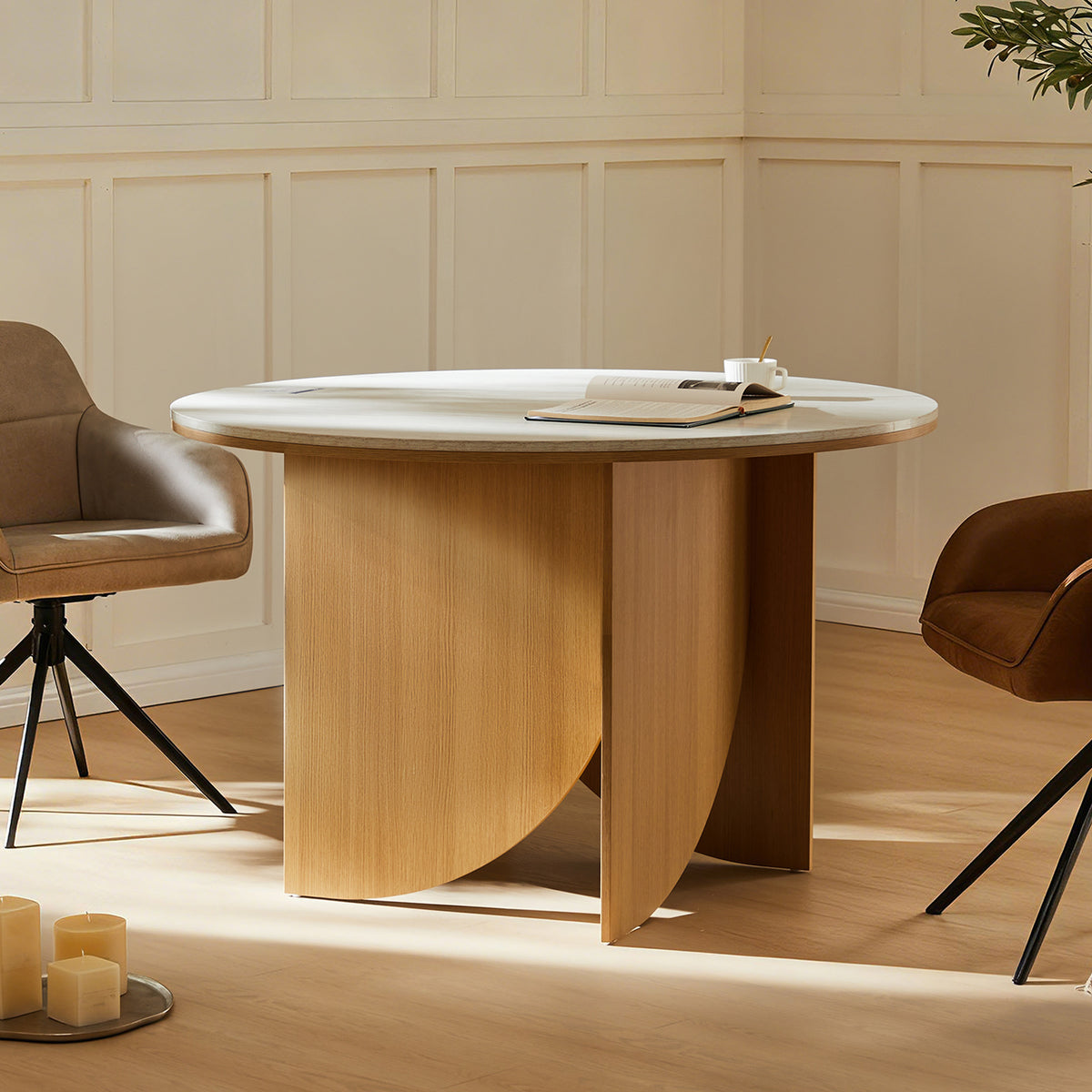 Mason Dining Table Oak Travertine (120cm)