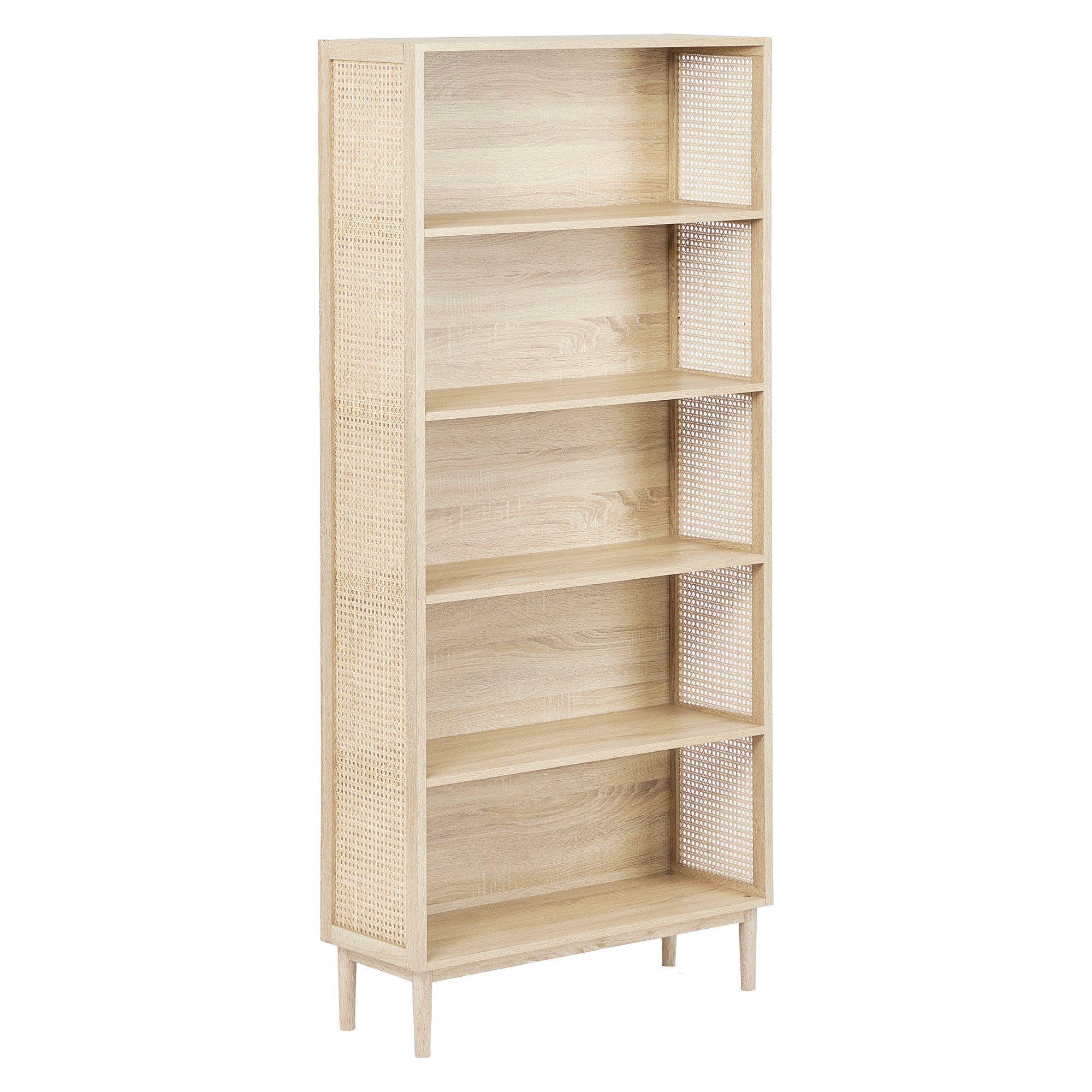 Oahu 180Cm Rattan Bookshelf Natural