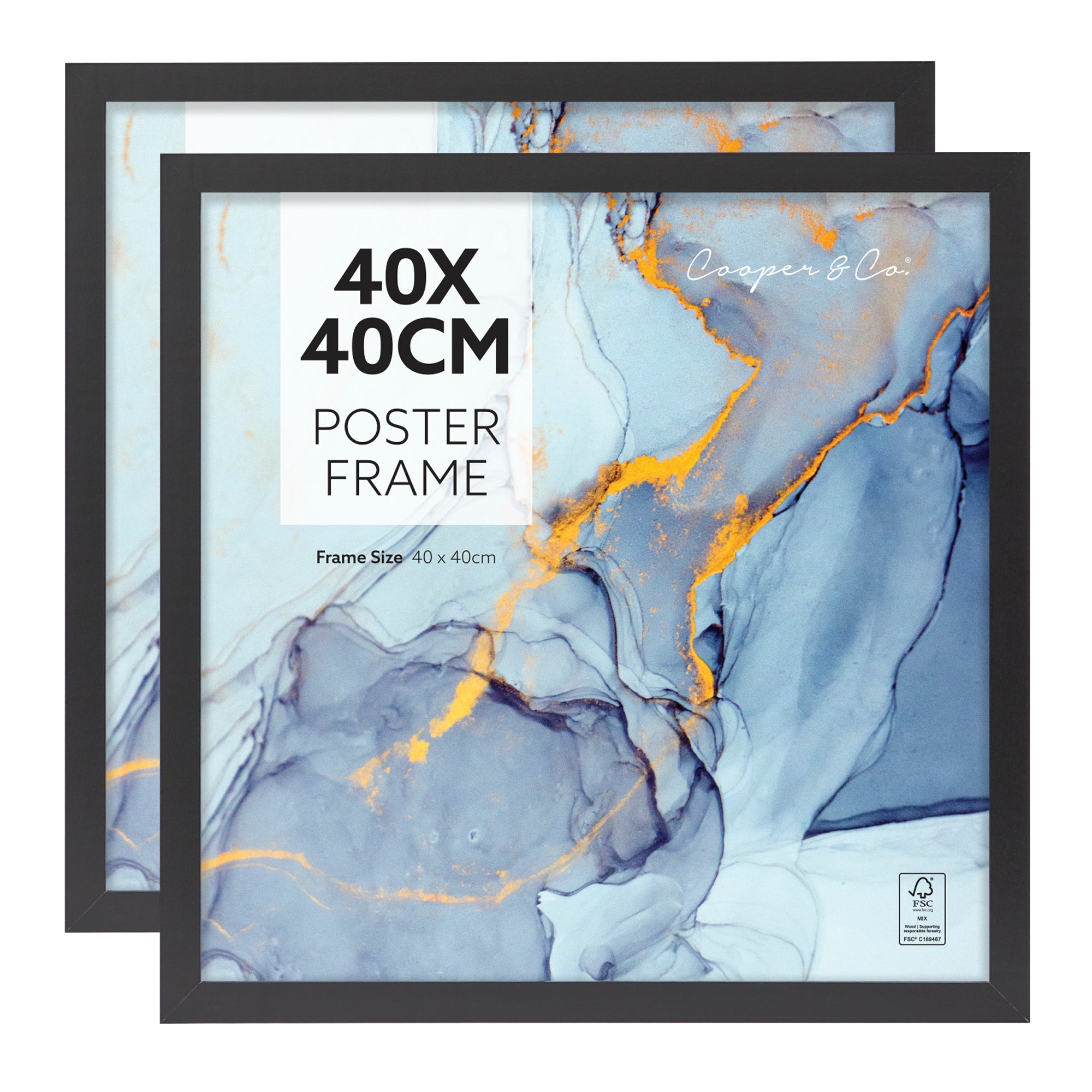 Set of 2 40x40cm Poster Photo Frames