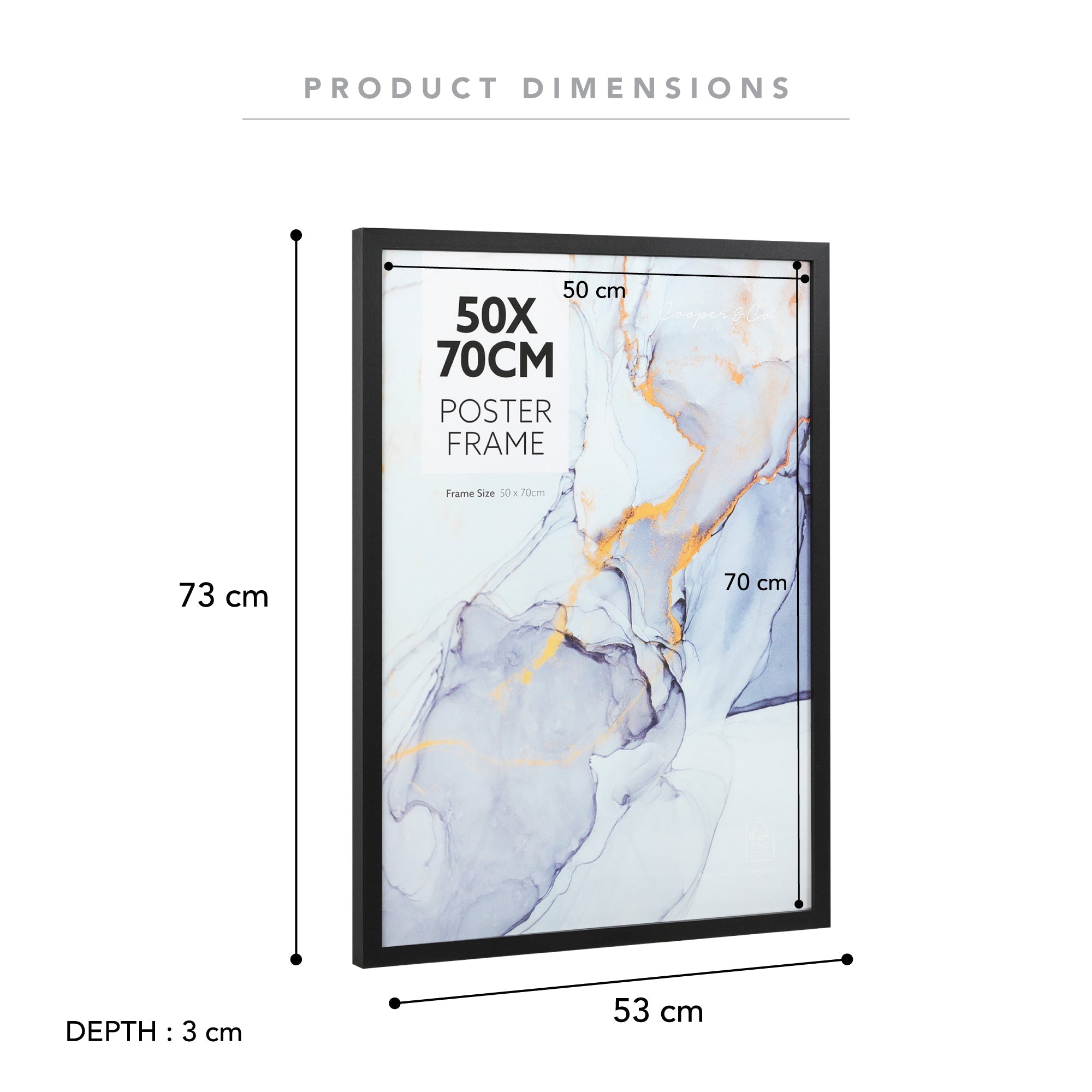 Set Of 2 50X70Cm Poster Photo Frames