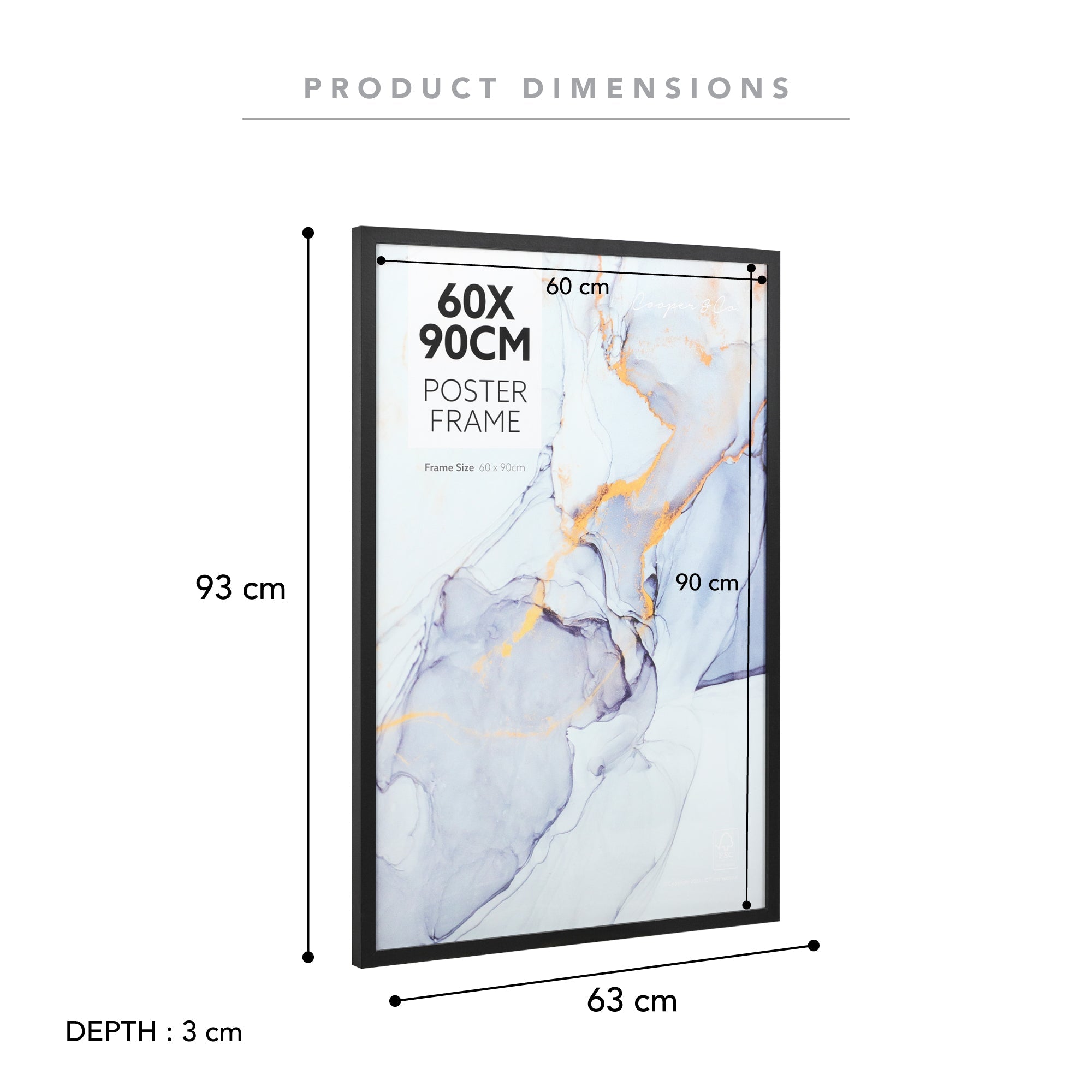 Set Of 2 60X90Cm Poster Photo Frames