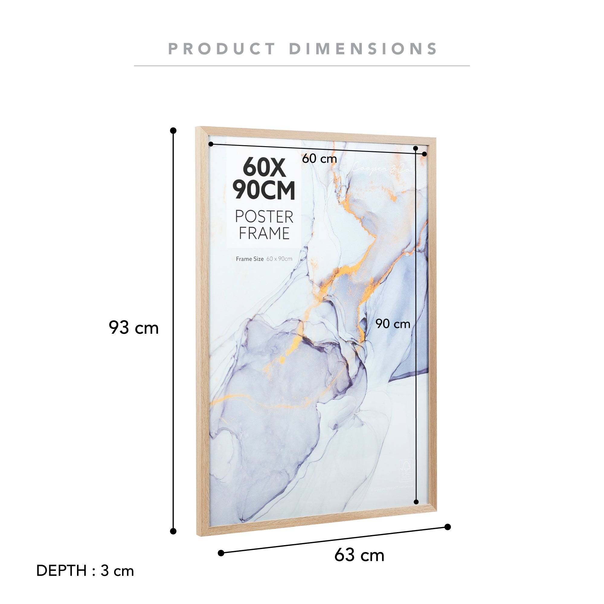 Set Of 2 60X90Cm Poster Photo Frames