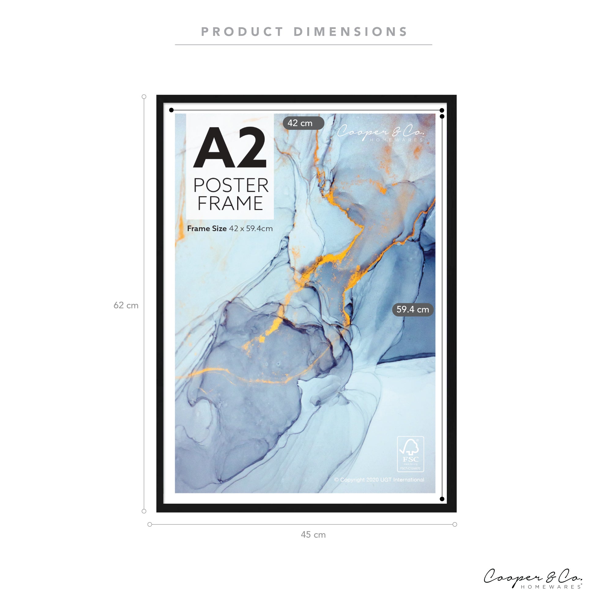 Set Of 2 A2 Poster Photo Frames