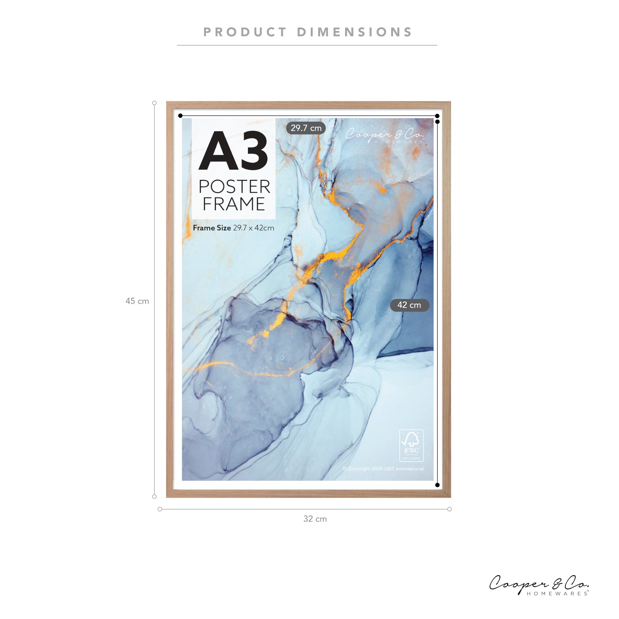 Set Of 2 A3 Poster Photo Frames