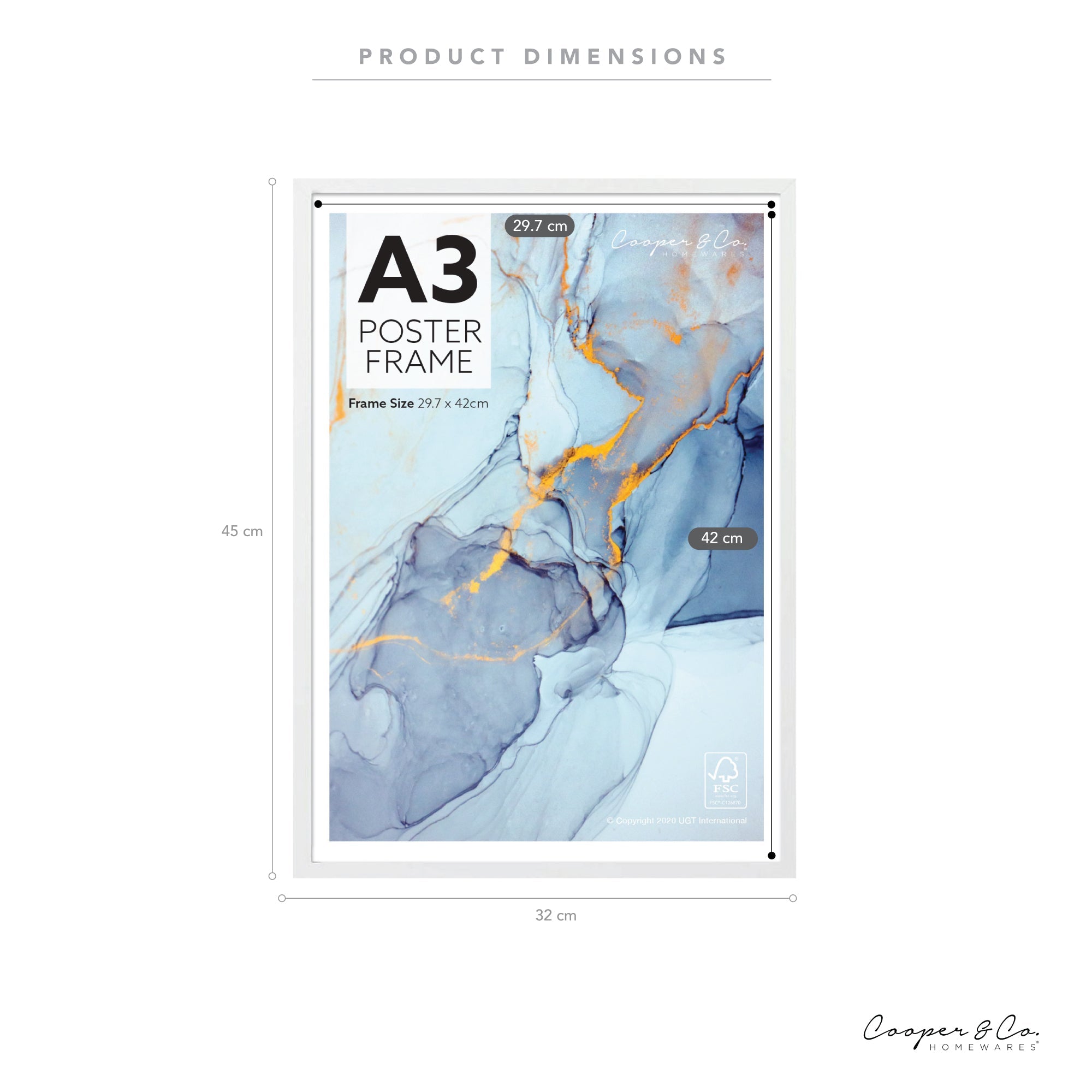 Set Of 2 A3 Poster Photo Frames