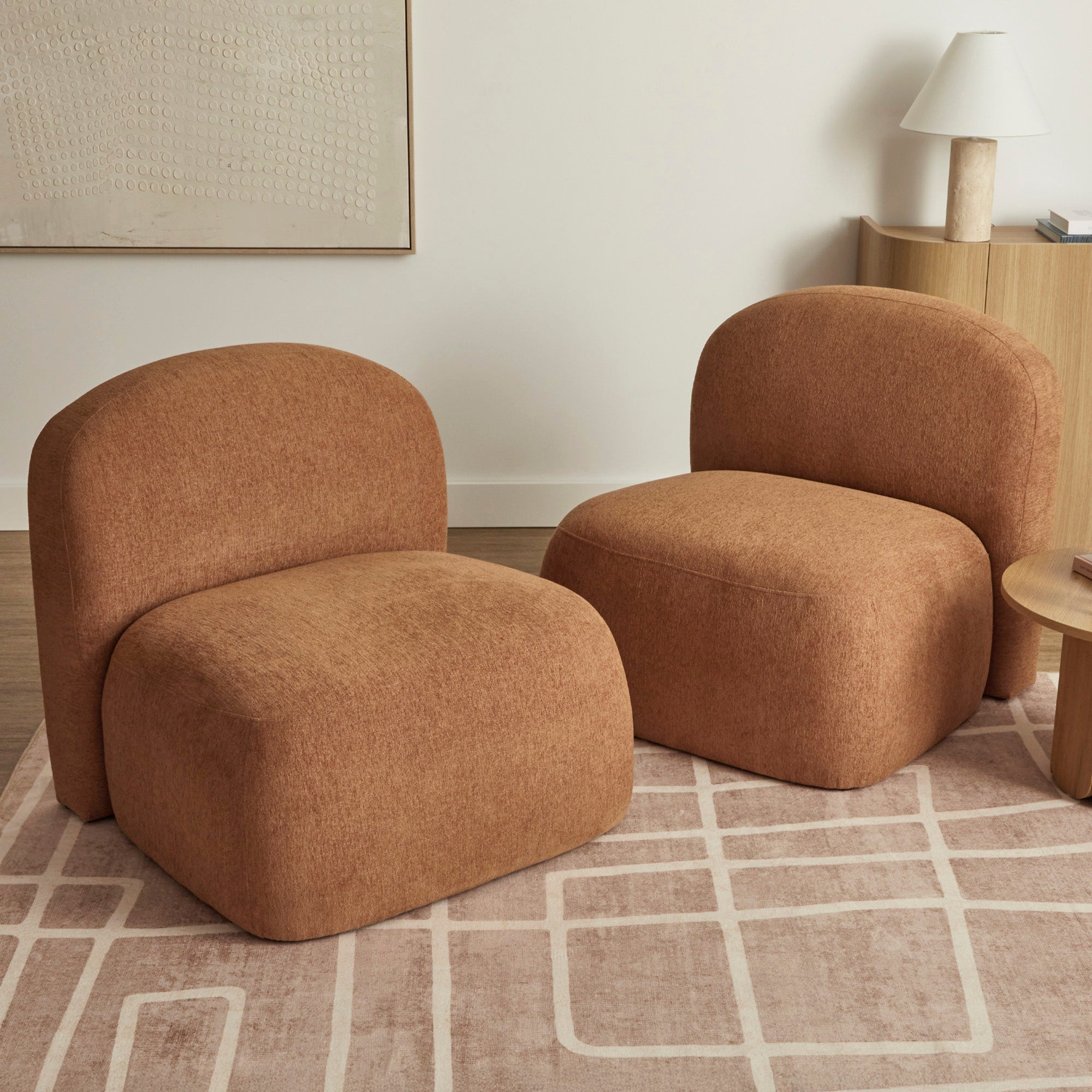 Luca Block Accent Chair Pumpkin (Set of 2)