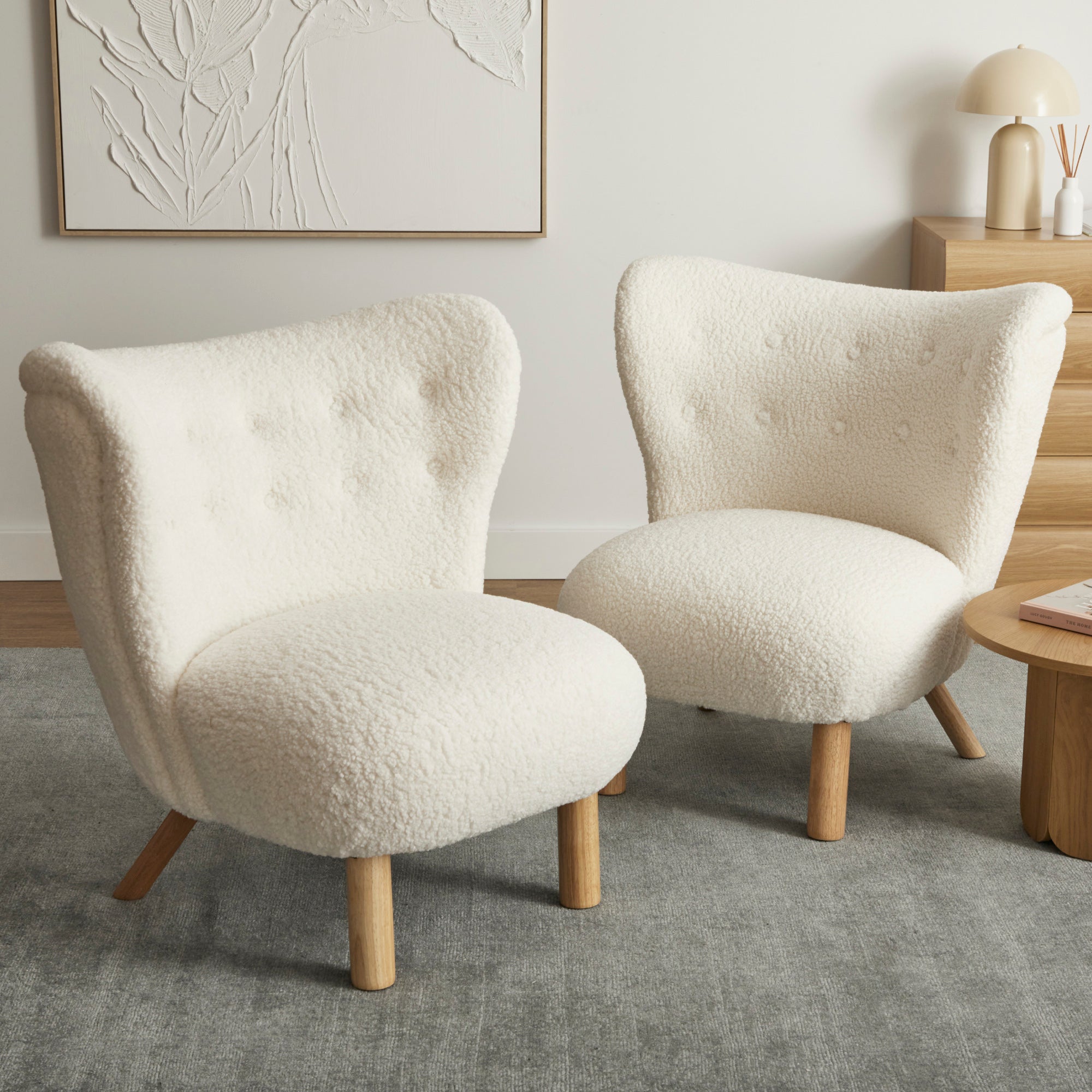 Teddy Accent Chair Cream (Set of 2)
