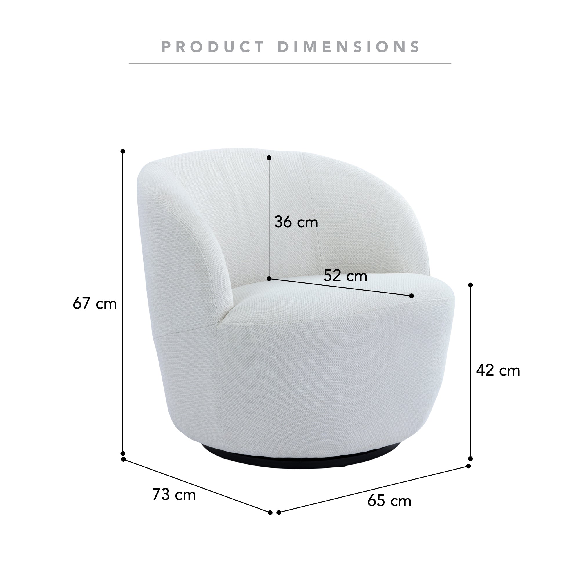 Sadie Swivel Armchair Cream