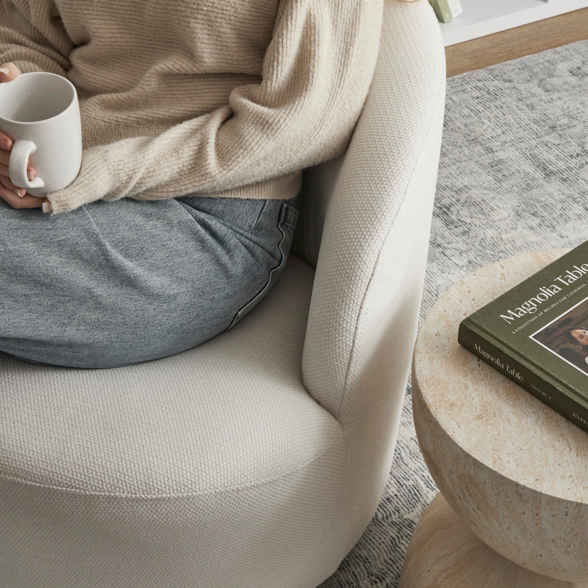 Sadie Swivel Armchair Cream