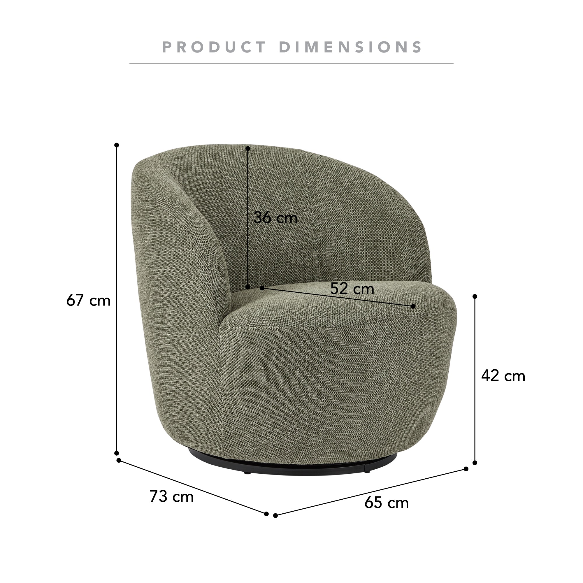Sadie Swivel Armchair Green