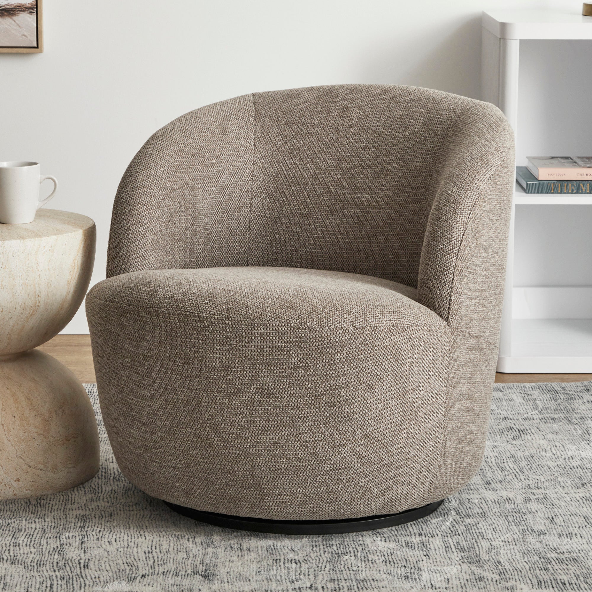 Sadie Swivel Armchair Mushroom