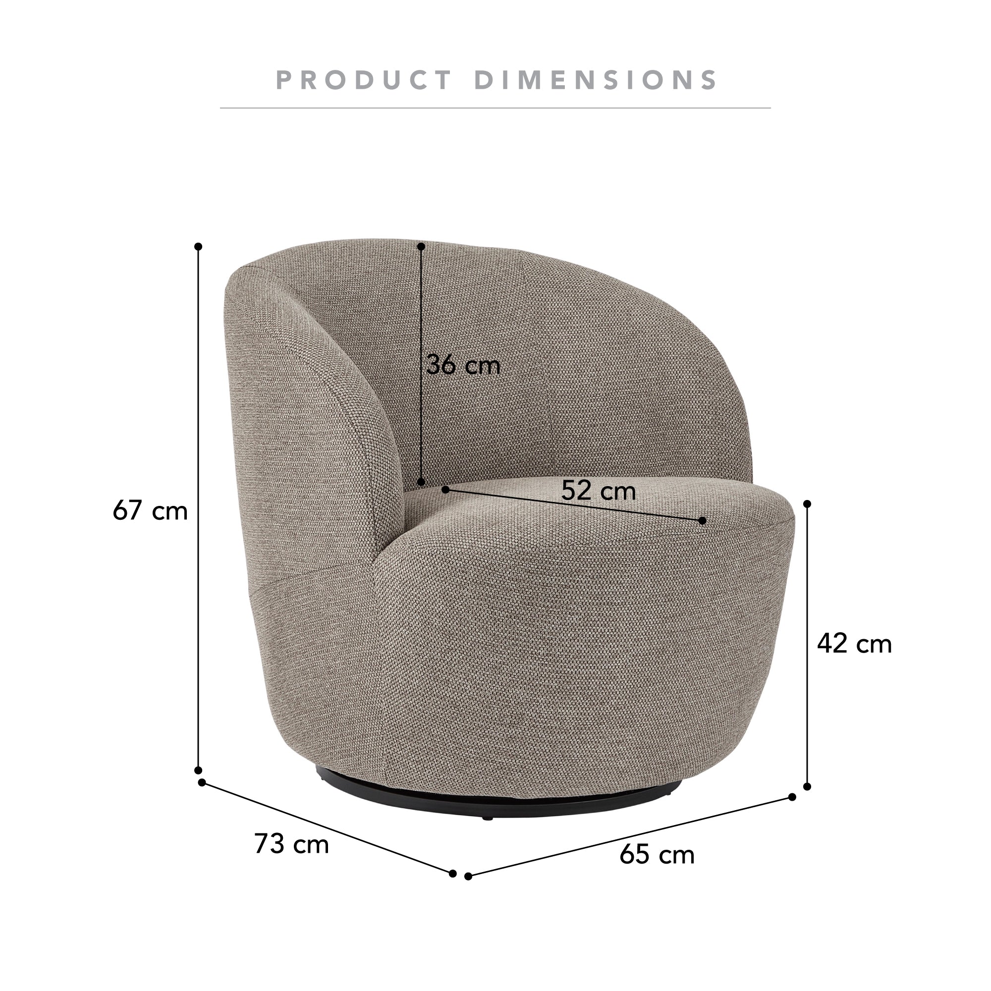 Sadie Swivel Armchair Mushroom