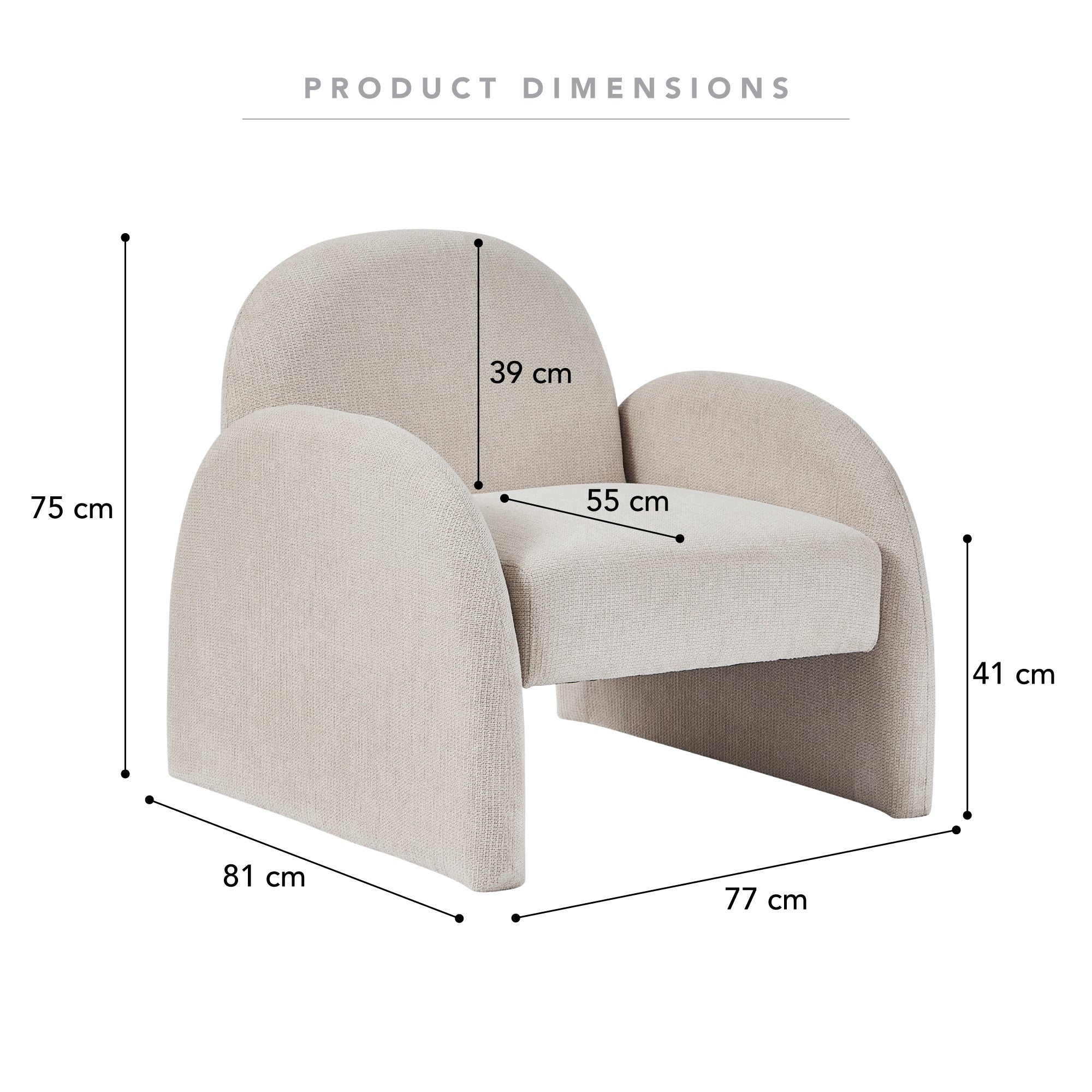Selene Arched Armchair Cream