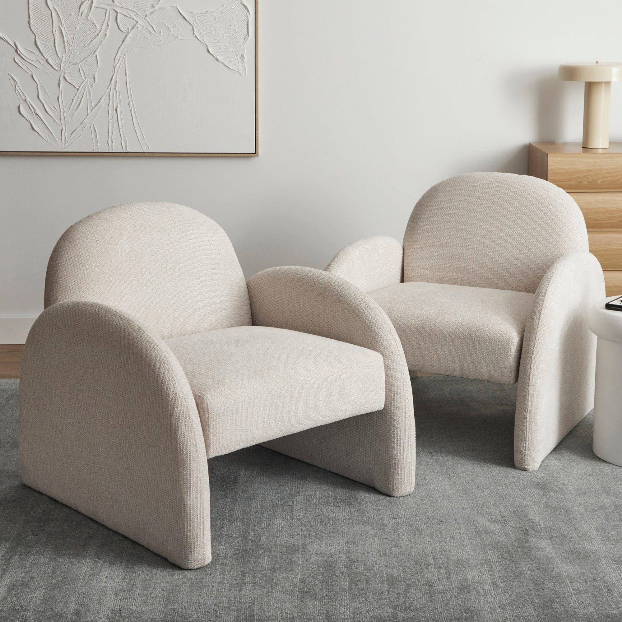 Selene Arched Armchair Cream (Set of 2)