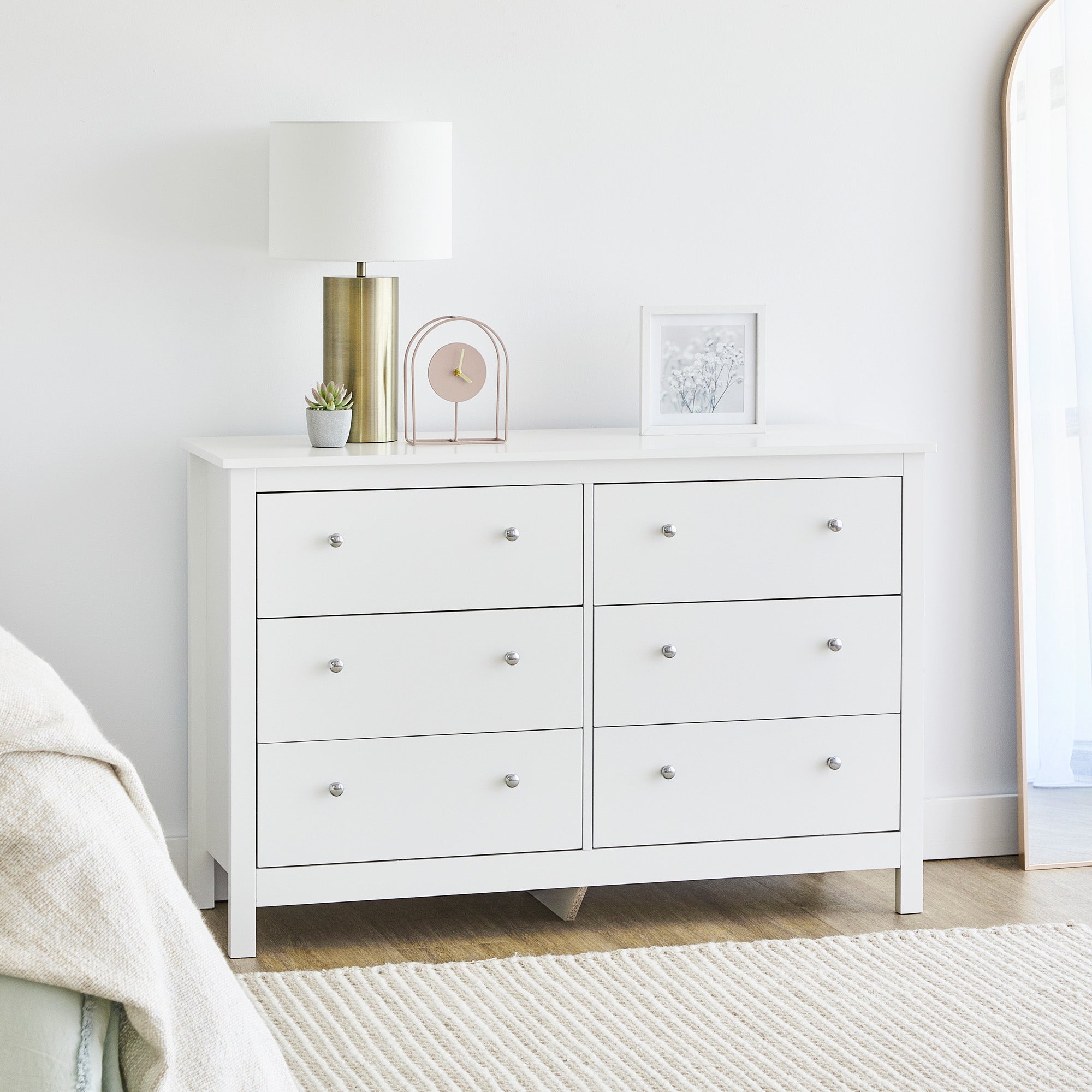 Gemini 120Cm Chest Of 6 Drawers White