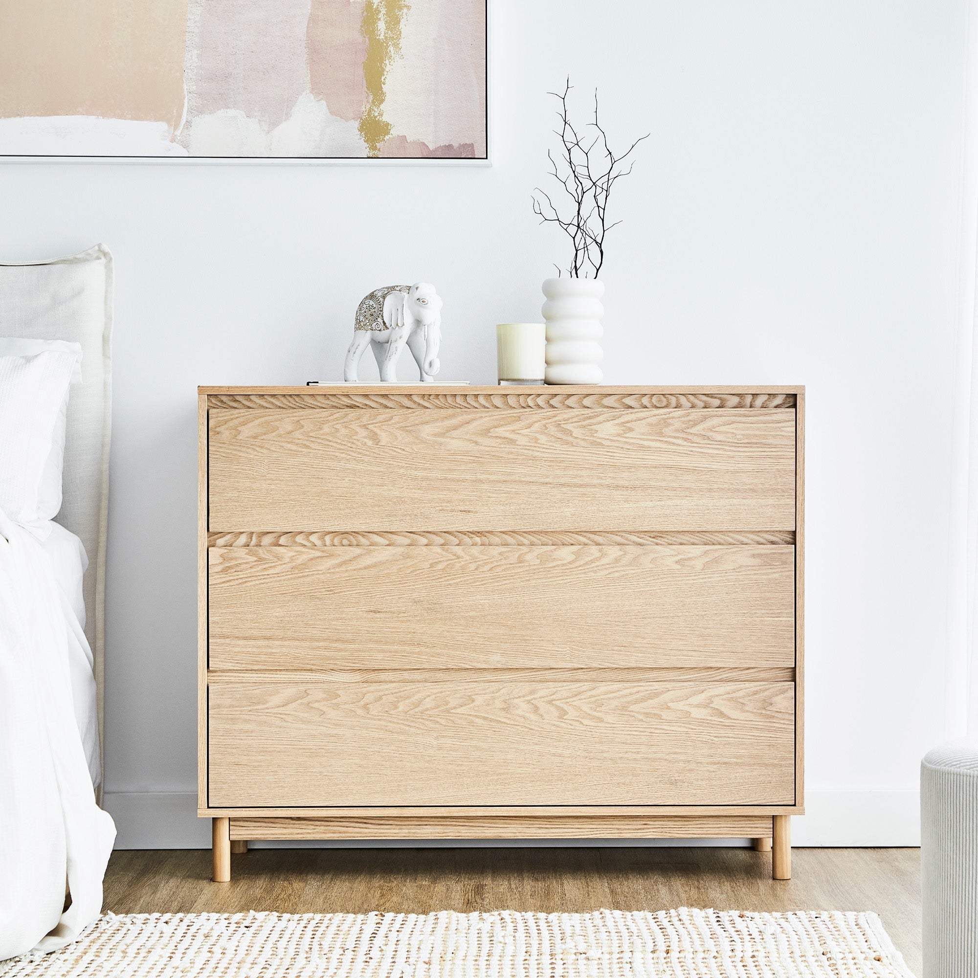 Emerson 110Cm Chest Of 3 Drawers Natural