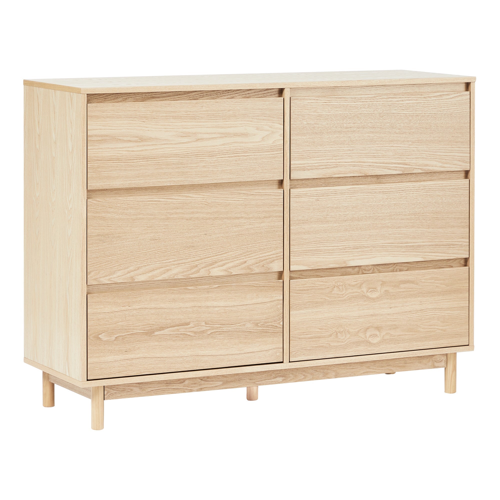 Emerson 120Cm Chest Of 6 Drawers Natural