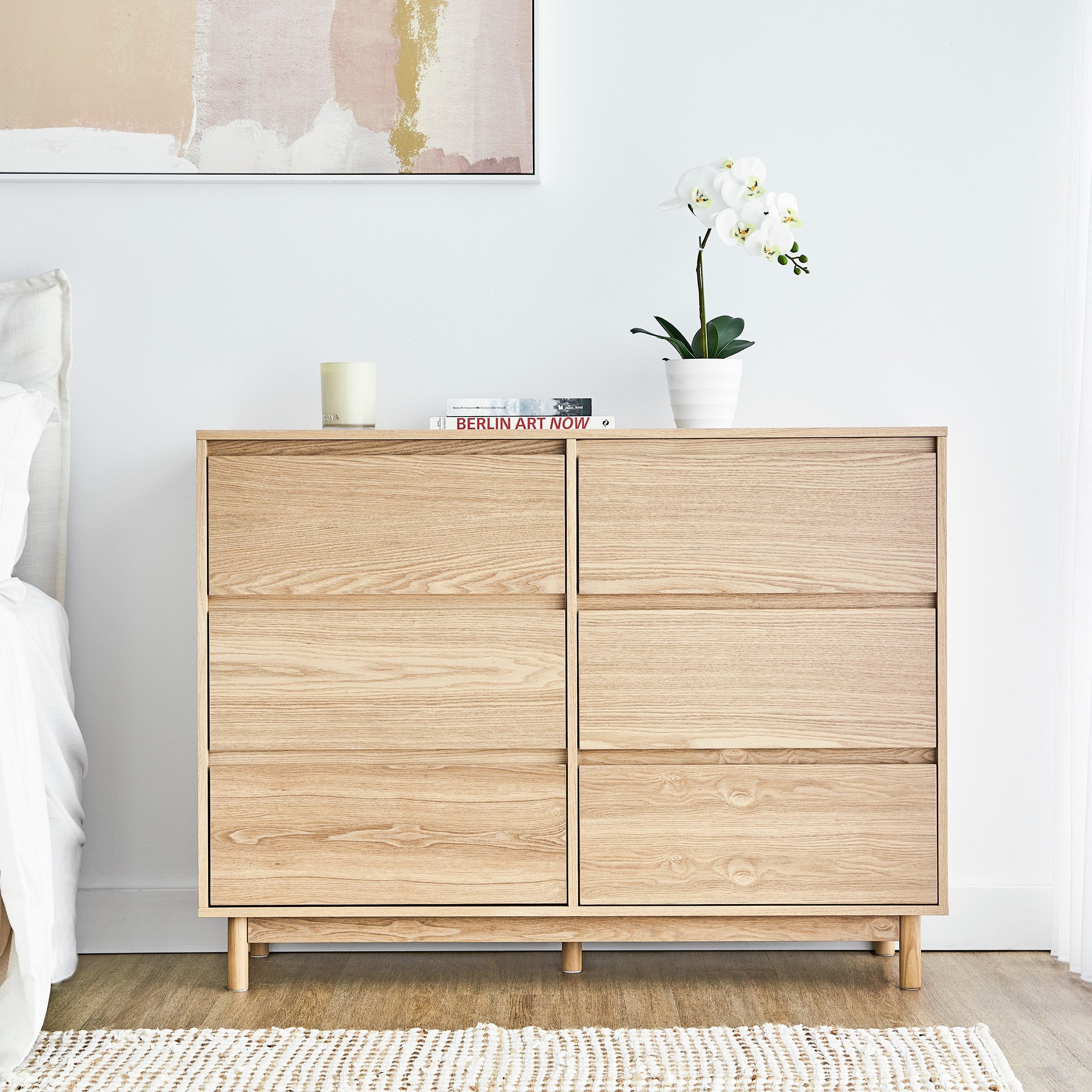 Emerson 120Cm Chest Of 6 Drawers Natural