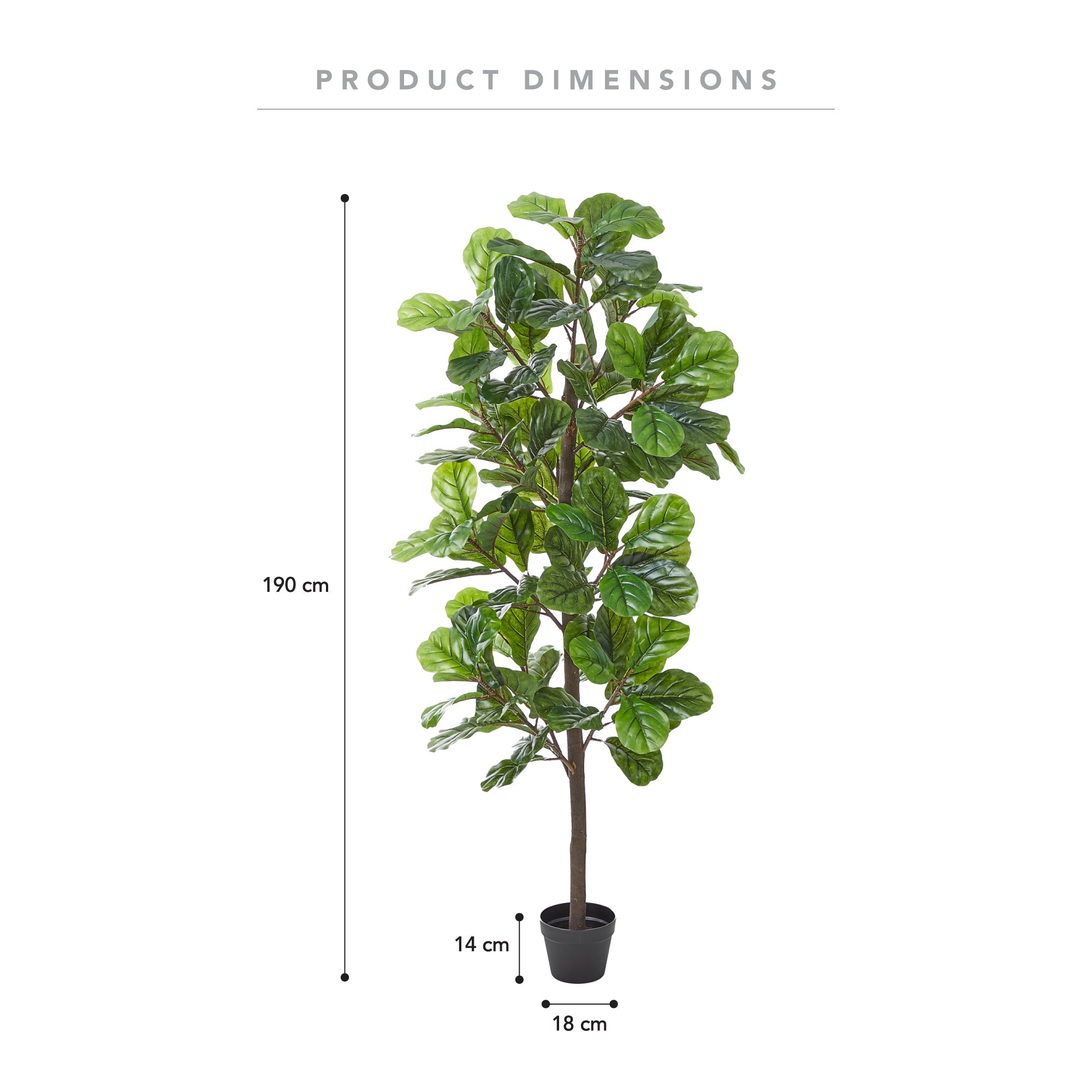 Artificial Fiddle Leaf 190Cm Home Decor Faux Plant In Pot Indoor Plants