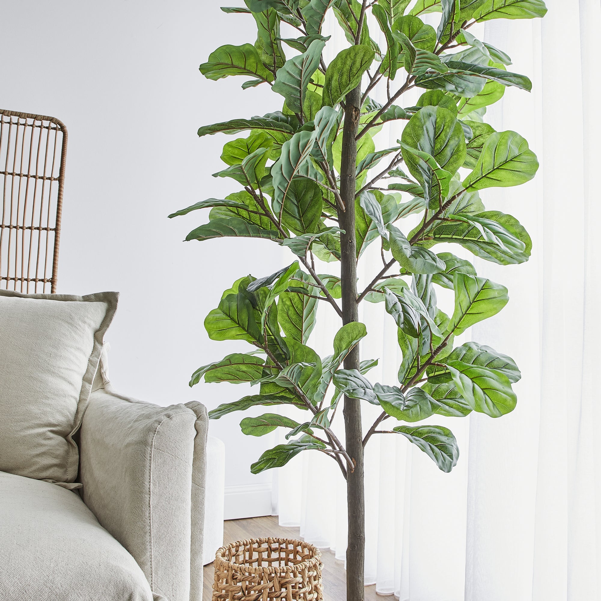 Artificial Fiddle Leaf 190Cm Home Decor Faux Plant In Pot Indoor Plants