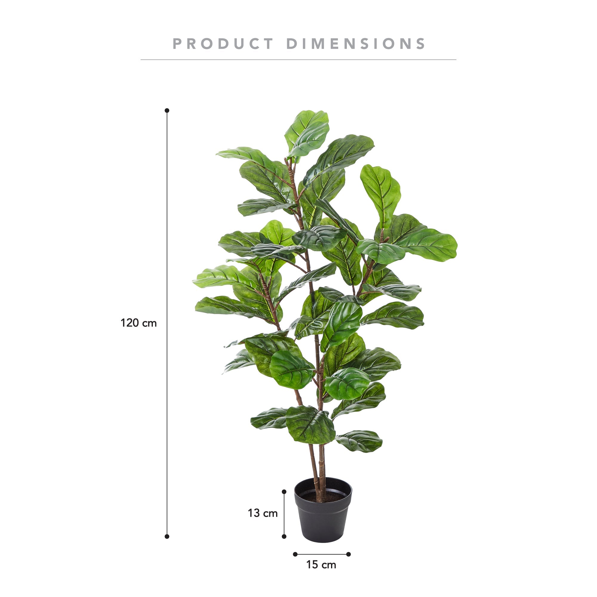 Artificial Fiddle Leaf 120Cm Home Decor Faux Plant In Pot Indoor Plants