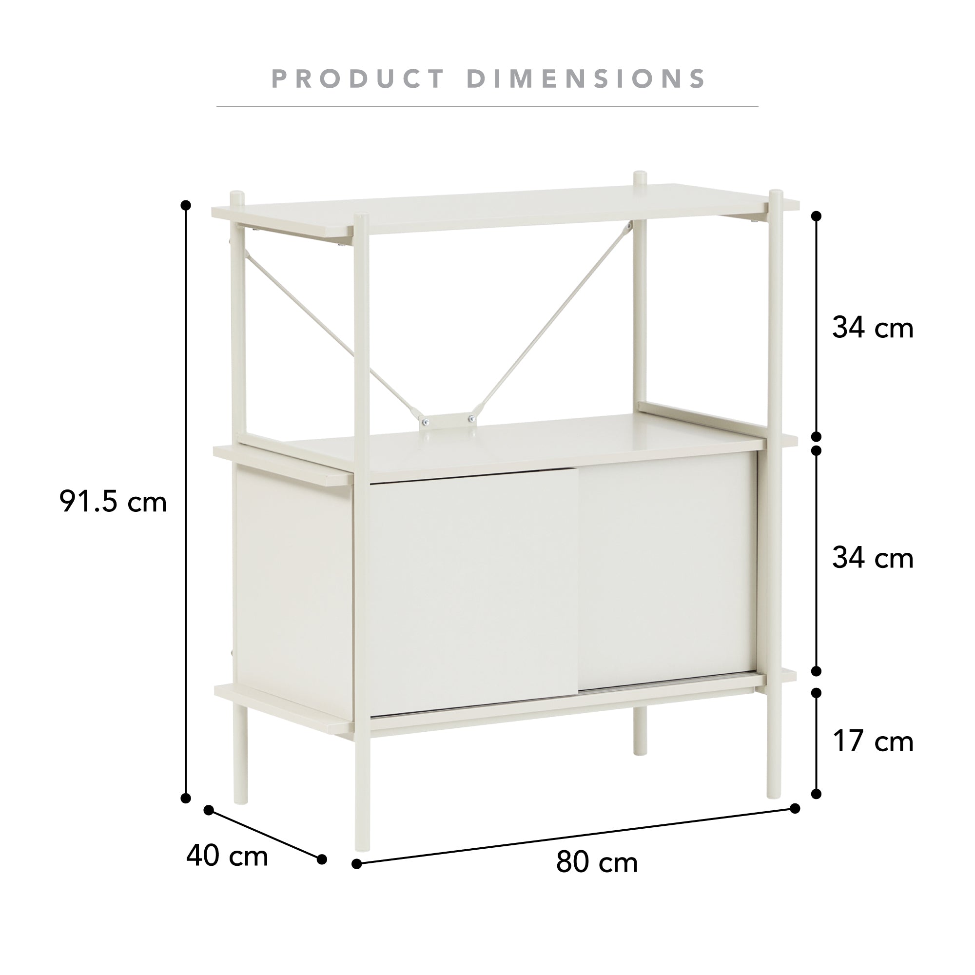 Carmel Shelving Unit - 2 Tier