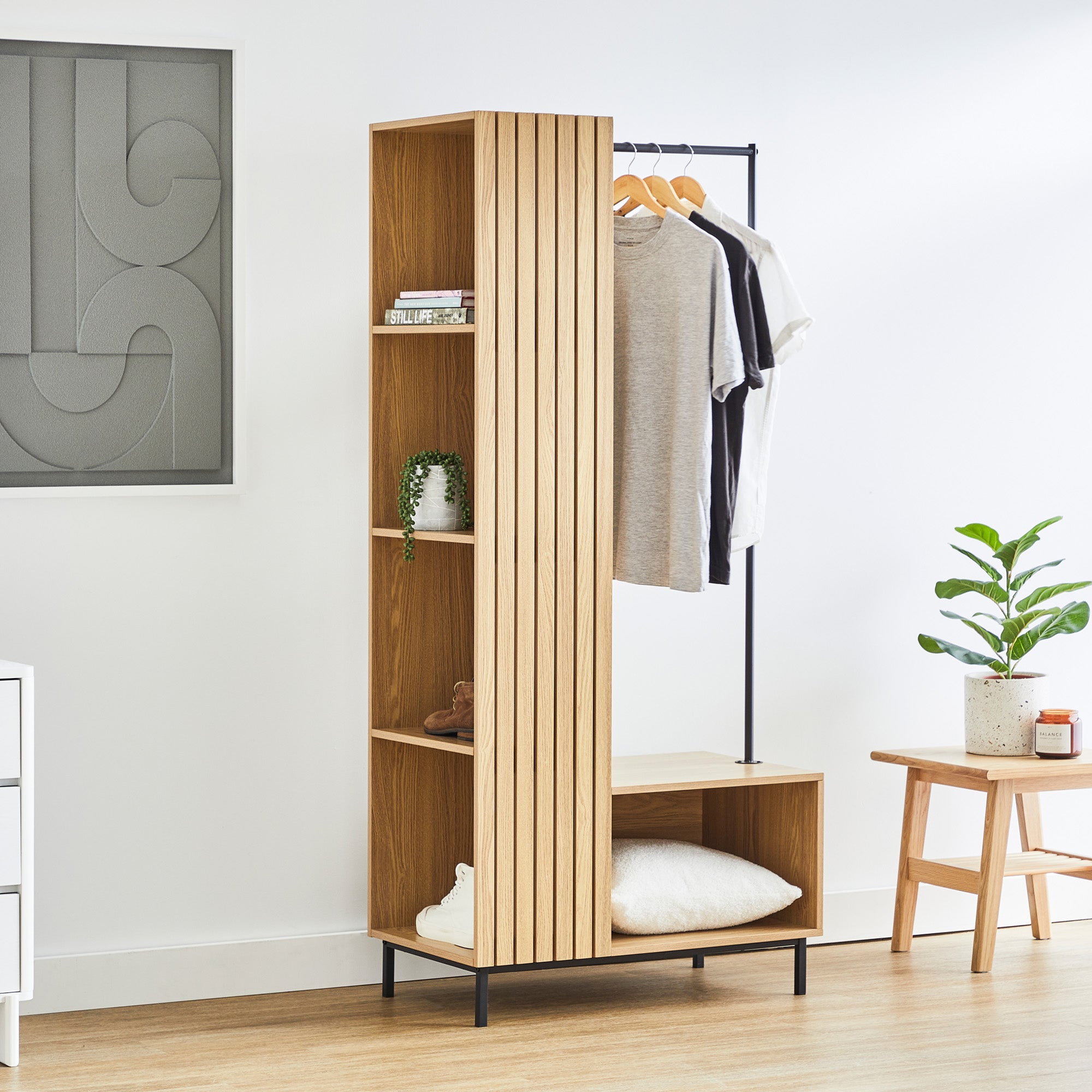 Samara 175cm Entryway Storage Unit Natural