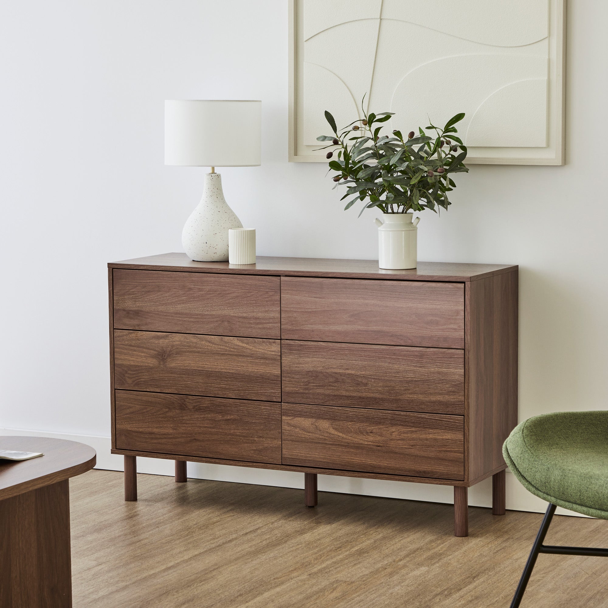 Norquay 120cm Chest of 6 Drawers Walnut