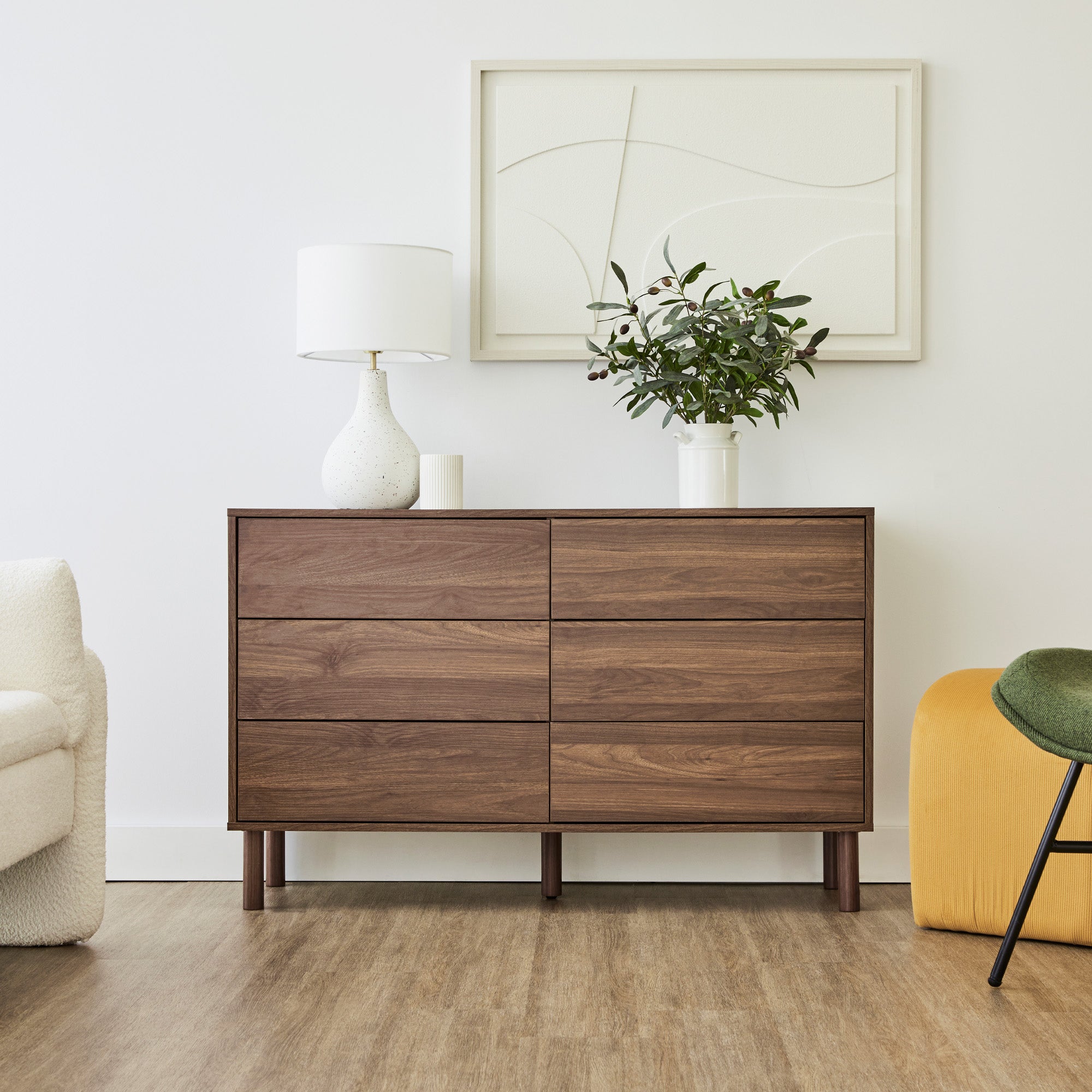 Norquay 120cm Chest of 6 Drawers Walnut