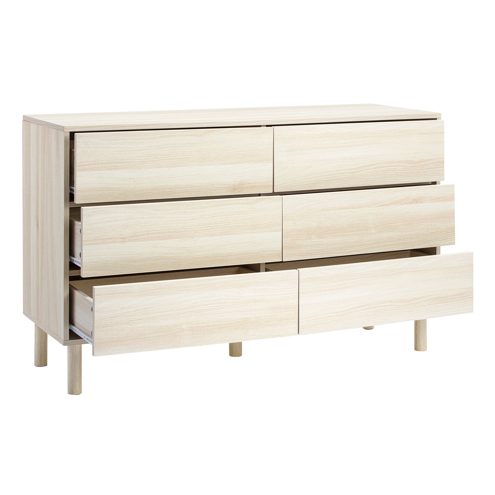 Norquay 120cm Chest of 6 Drawers Light Oak