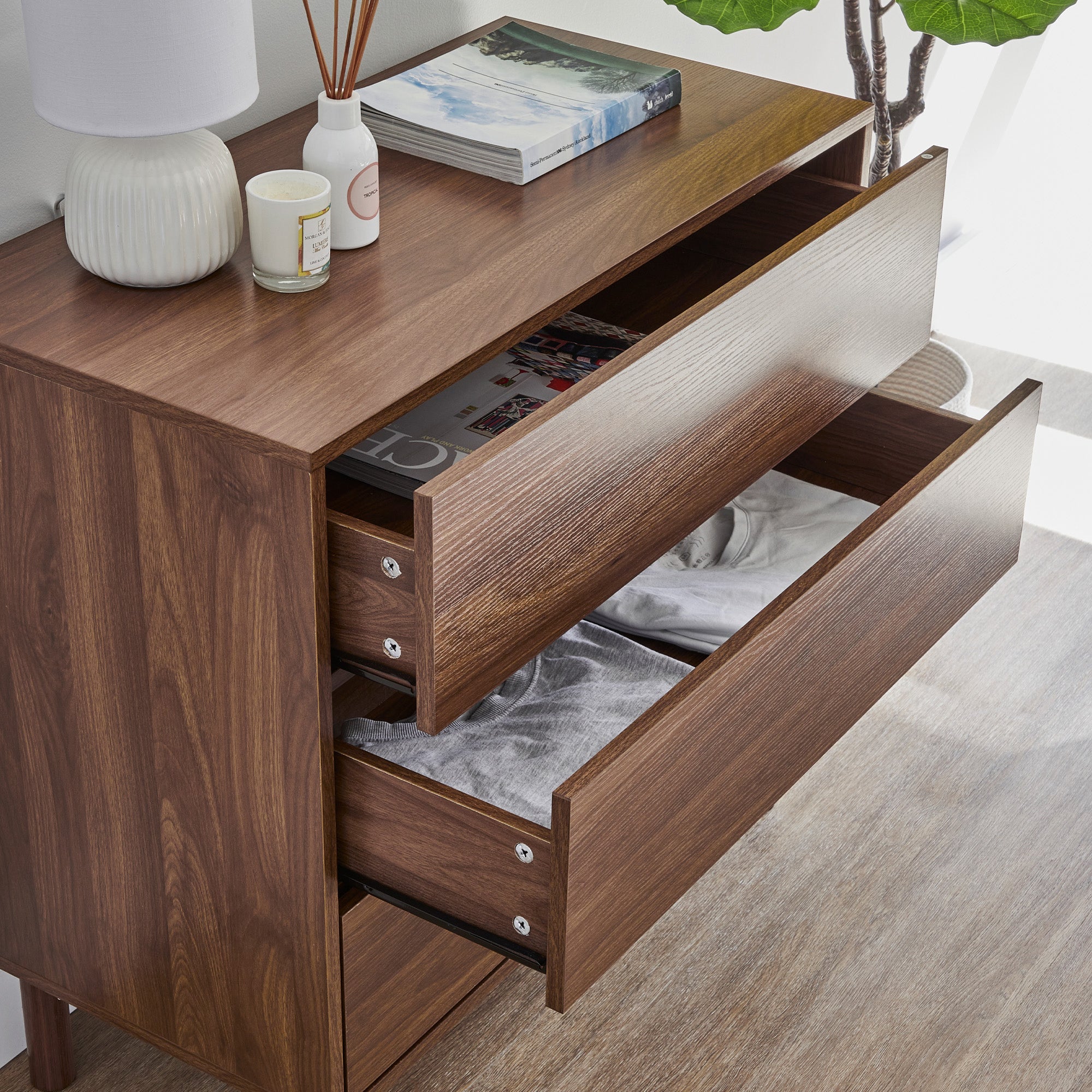 Norquay 80cm Chest of 3 Drawers Walnut