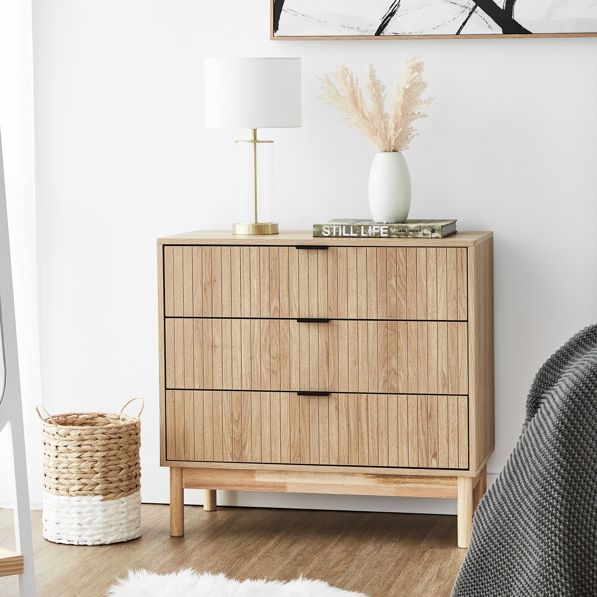 Apia 80cm Chest of 3 Drawers Natural