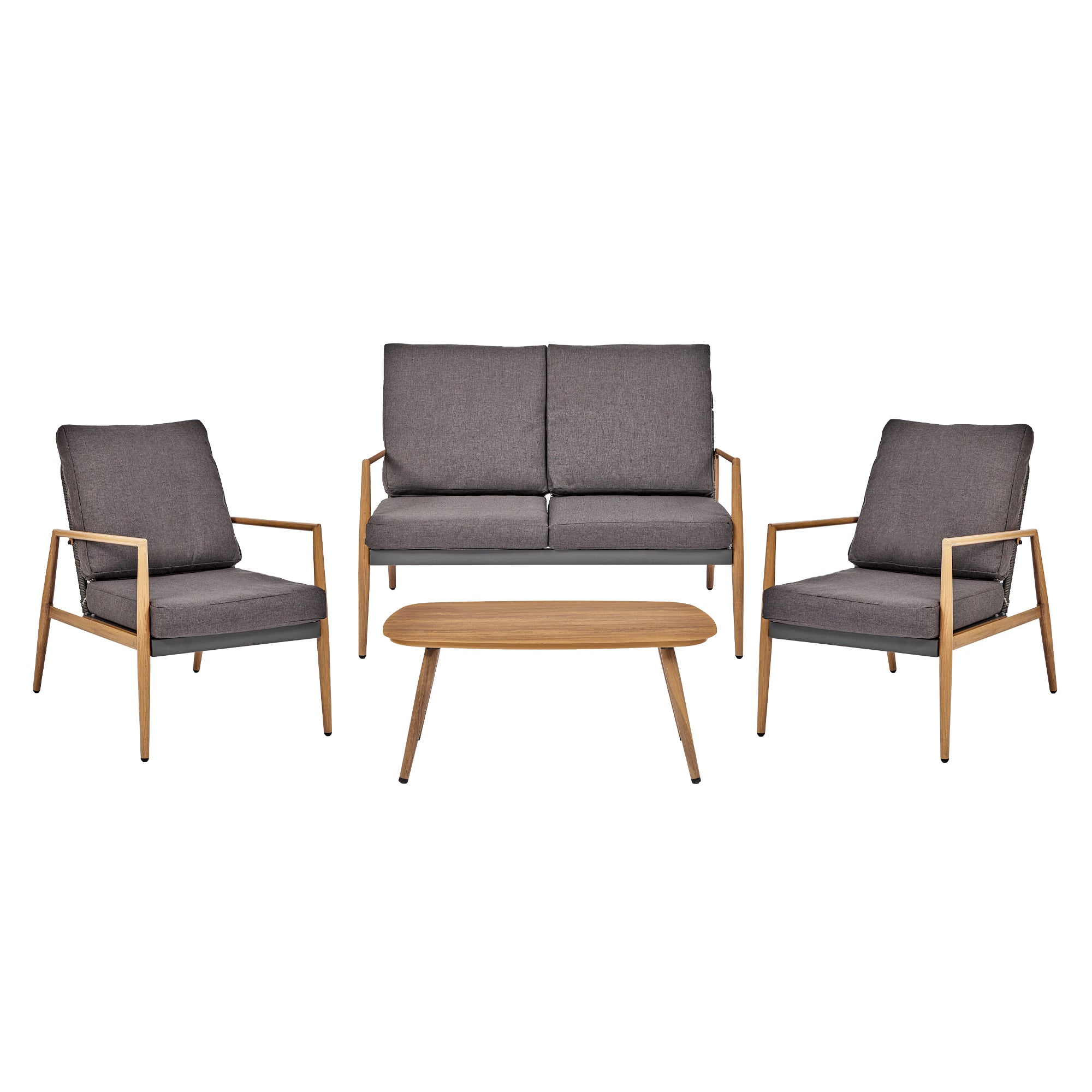 Cayo 4-piece Outdoor Conversation Set Charcoal & Natural