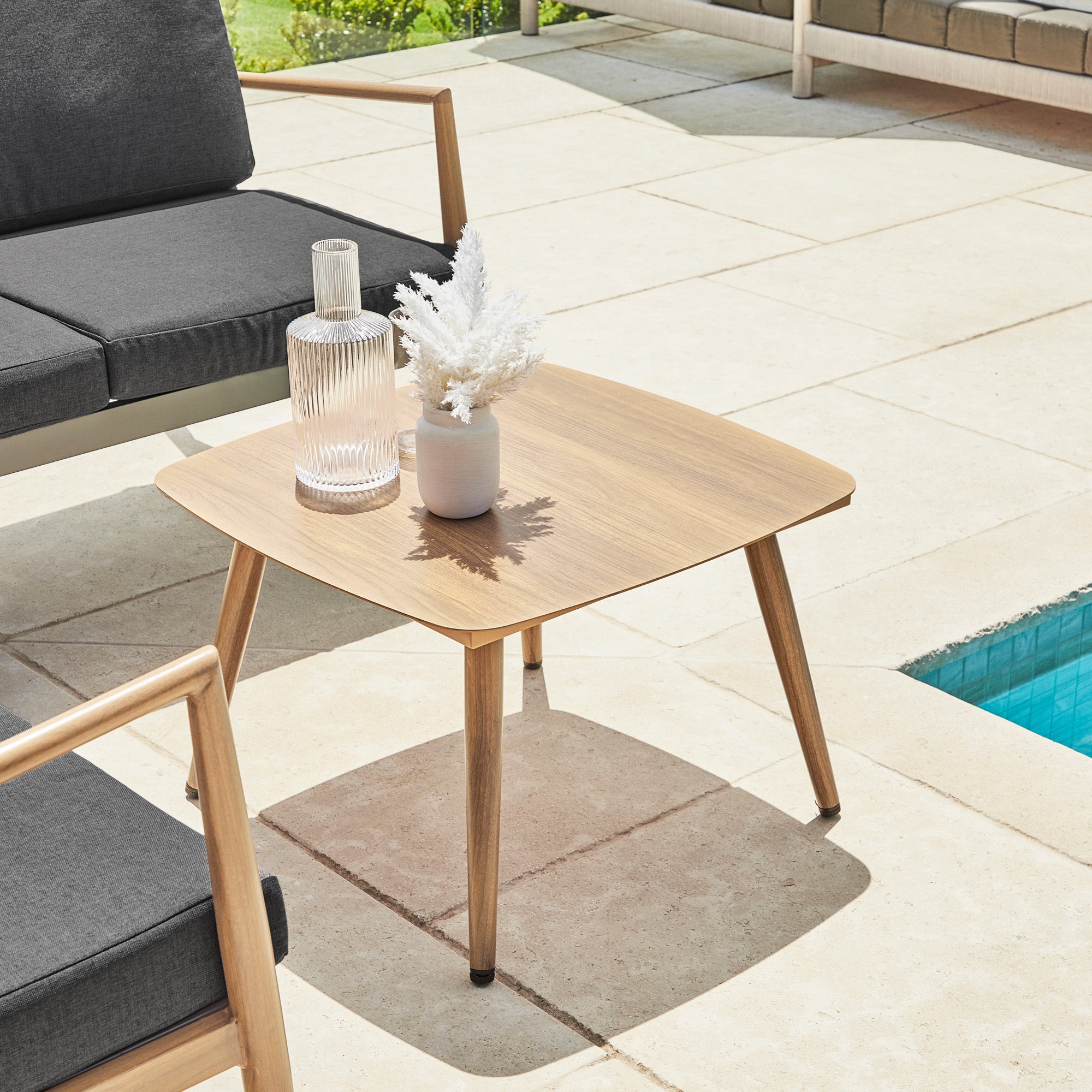 Cayo 3-piece Outdoor Corner Set Charcoal & Natural