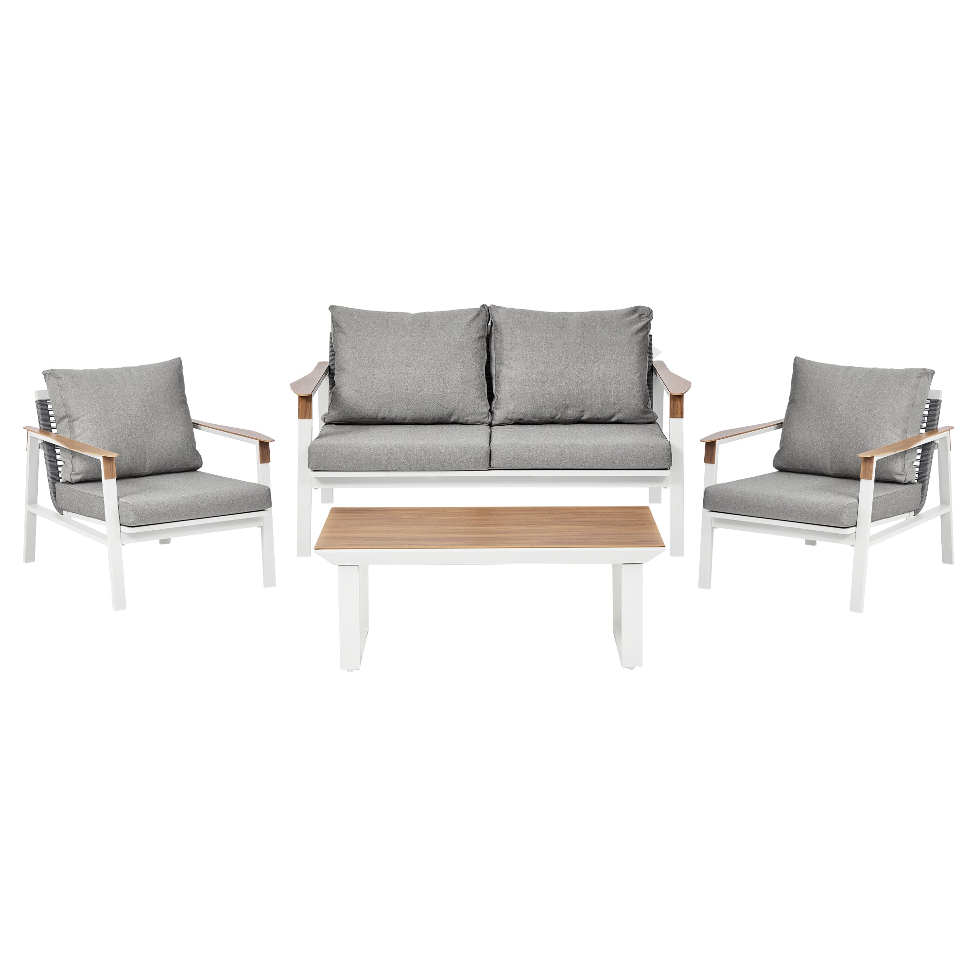 Sunshine 4-piece Outdoor Conversation Set Grey & White