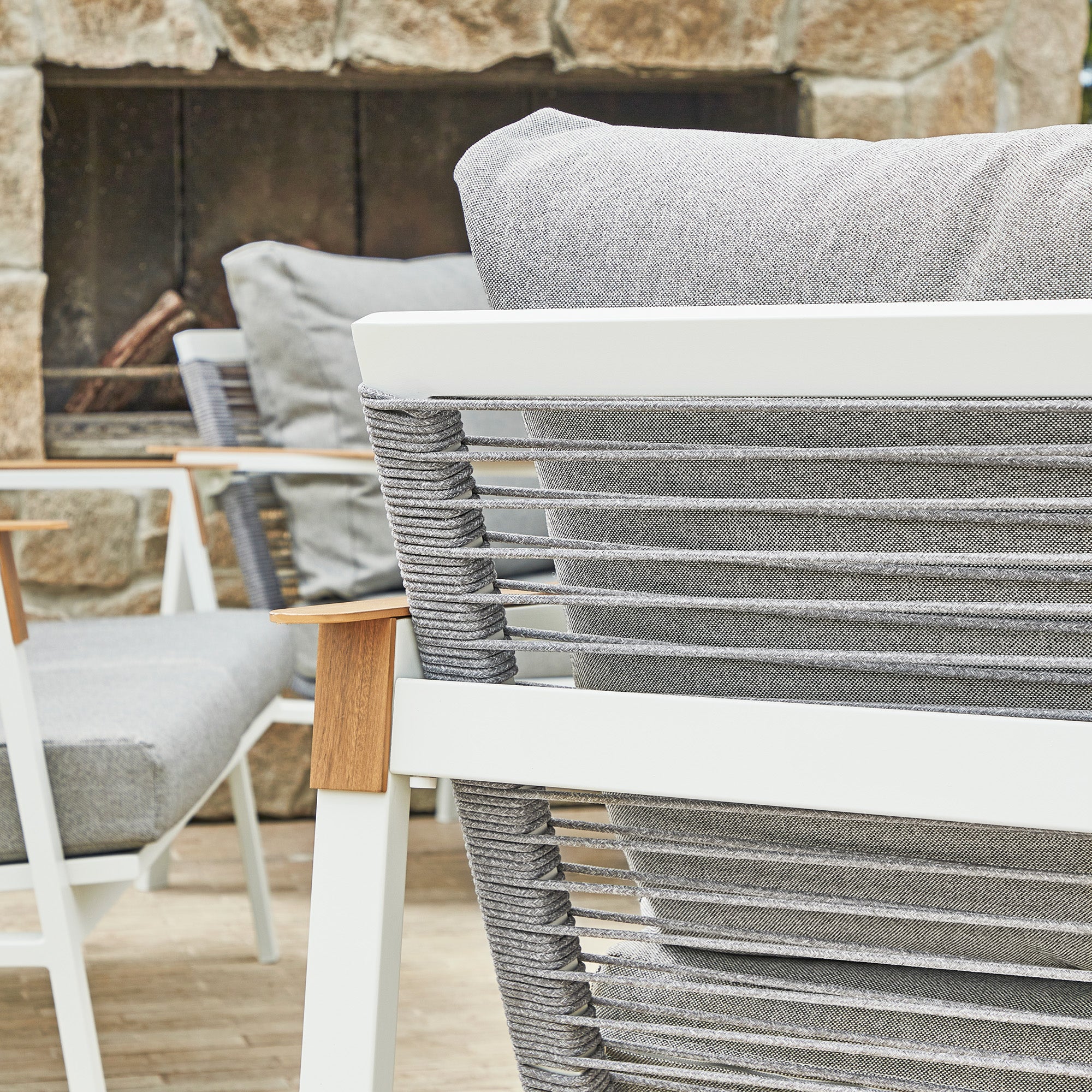 Sunshine 4-piece Outdoor Conversation Set Grey & White