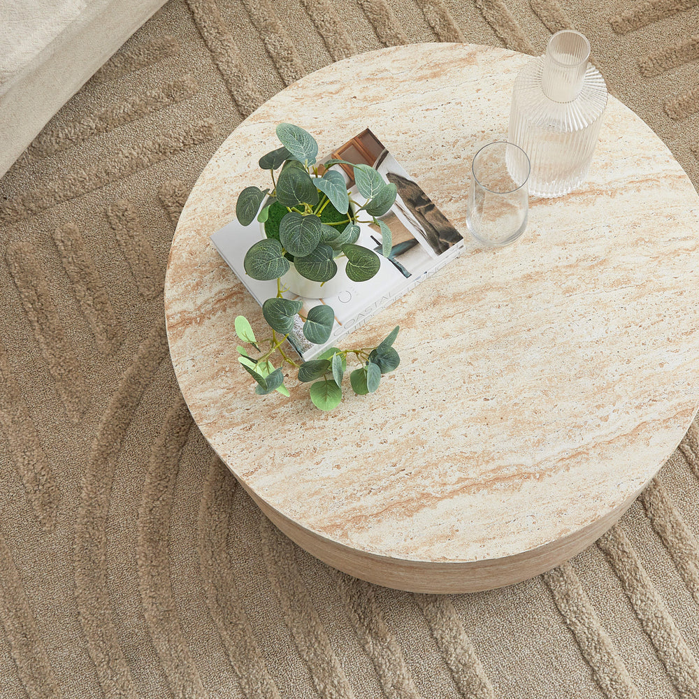 Elena 70cm Travertine Look Coffee Table