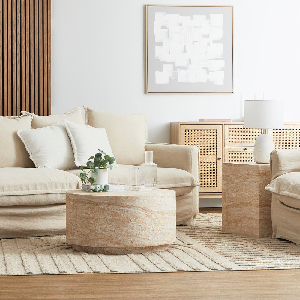 Elena 70cm Travertine Look Coffee Table