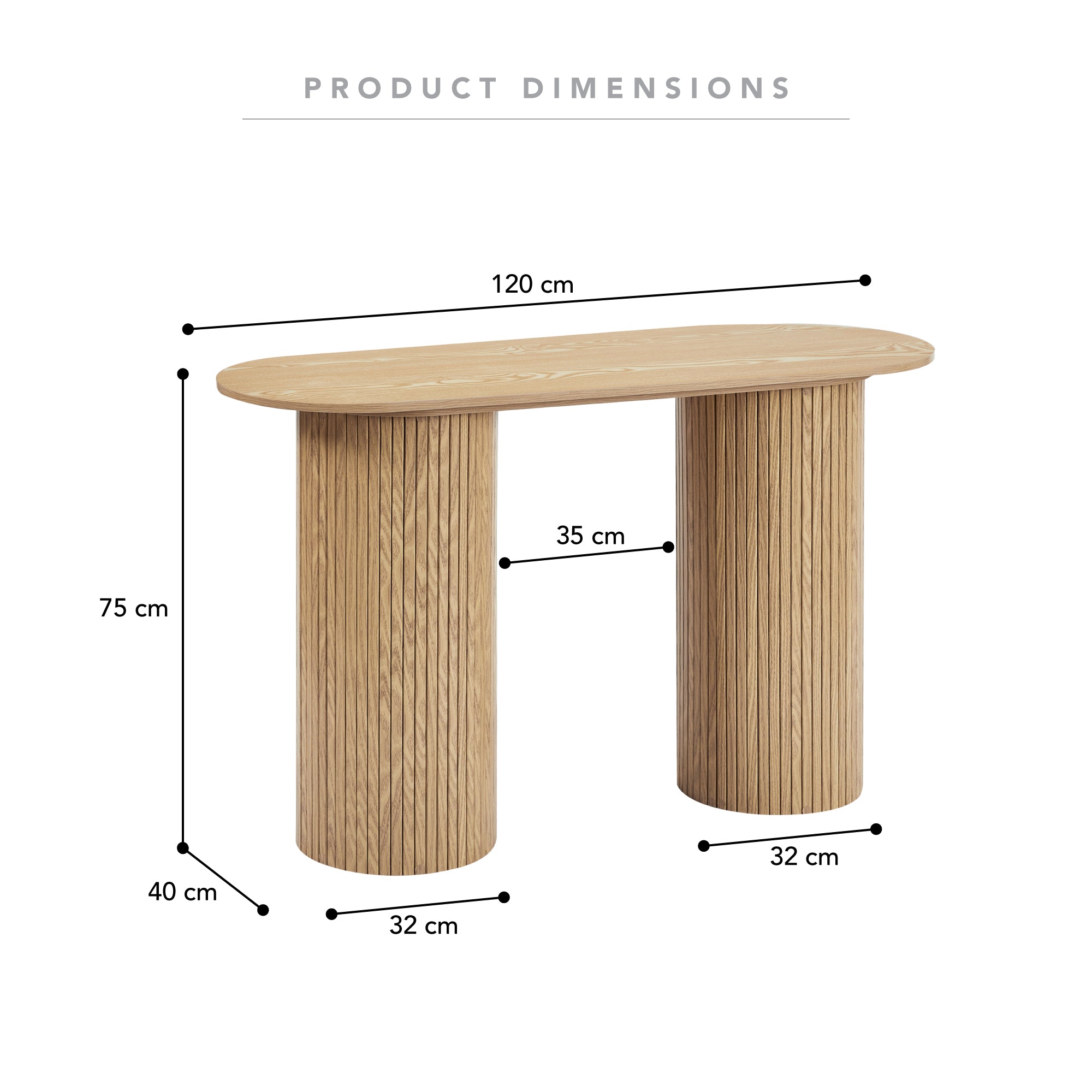 Haven 120cm Console Table Natural