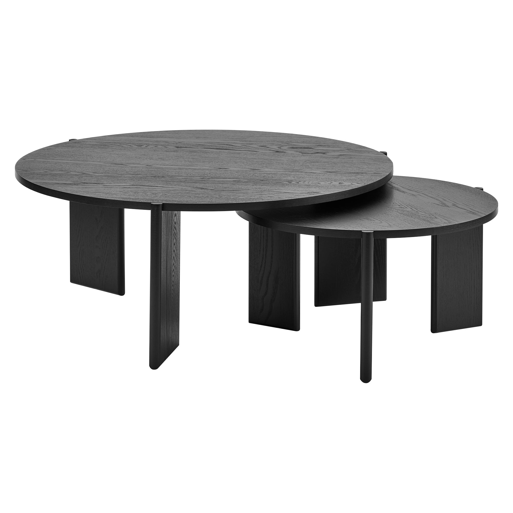 Taupo Coffee Tables Set of 2 Straight Legs Black