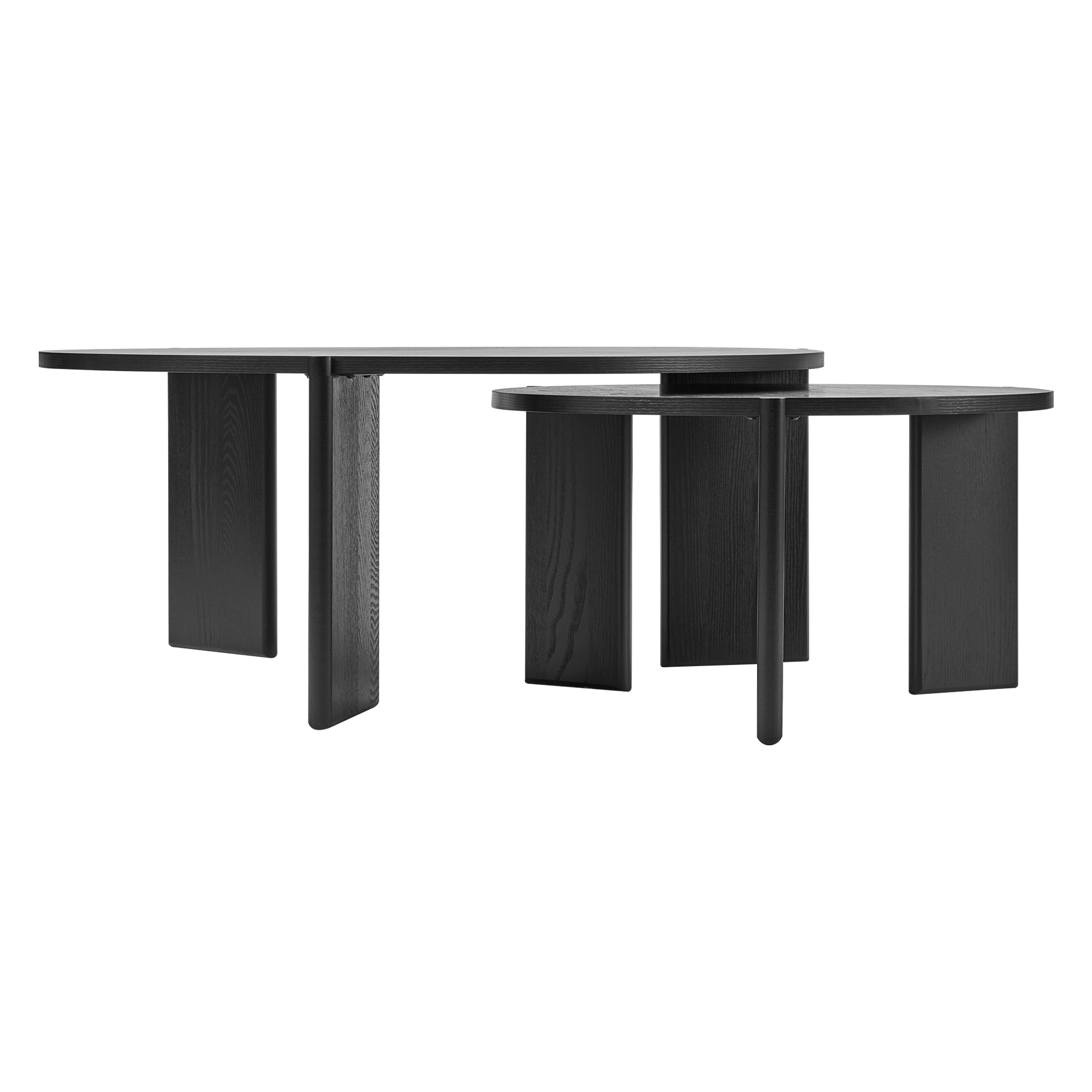 Taupo Coffee Tables Set of 2 Straight Legs Black