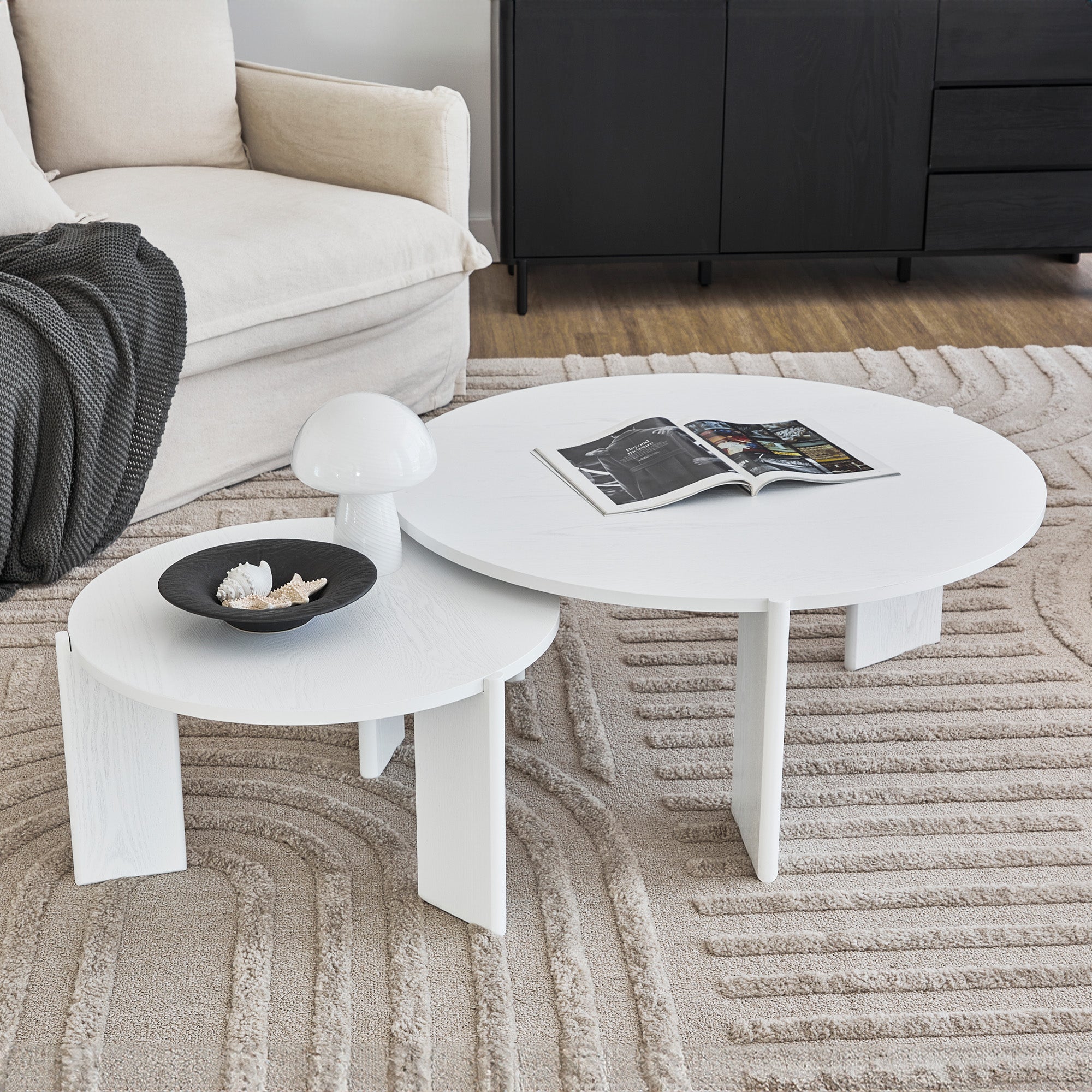 Taupo Coffee Tables Set of 2 Straight Legs