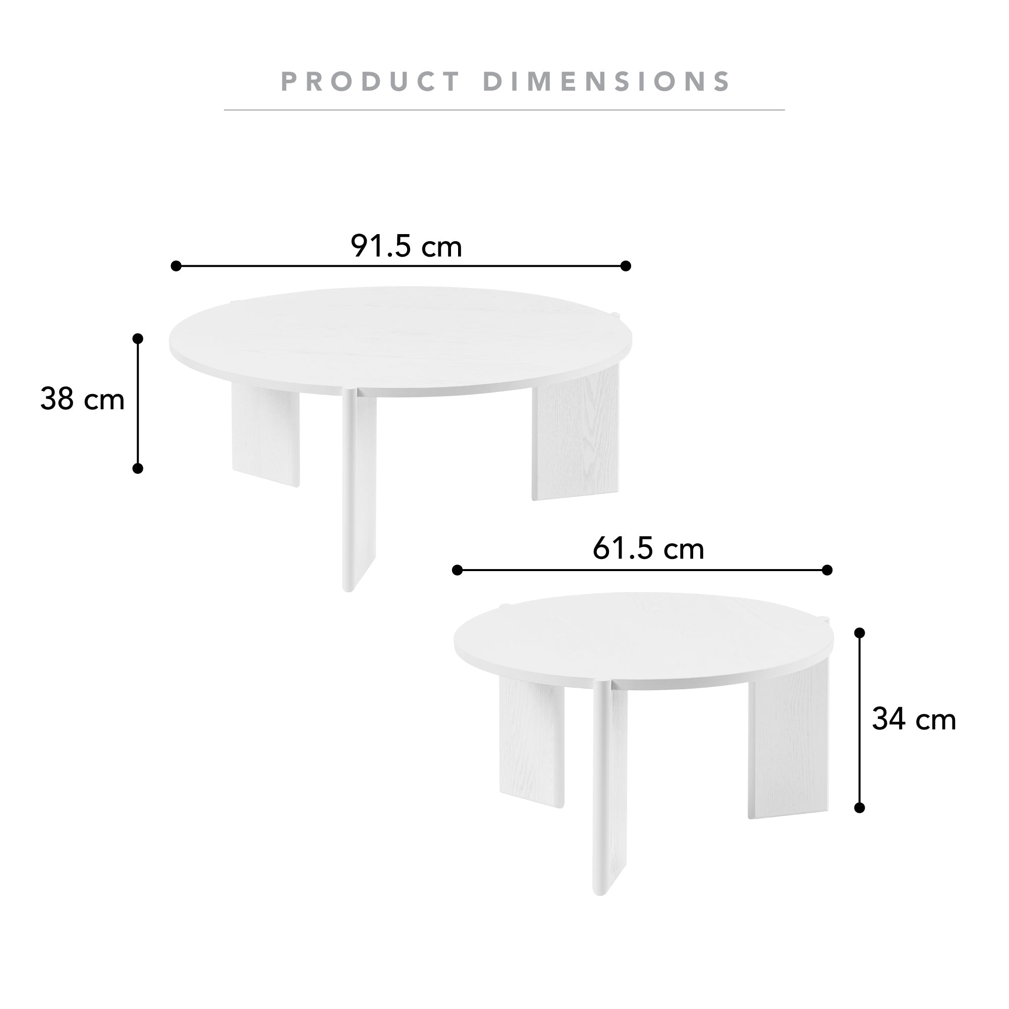 Taupo Coffee Tables Set of 2 Straight Legs