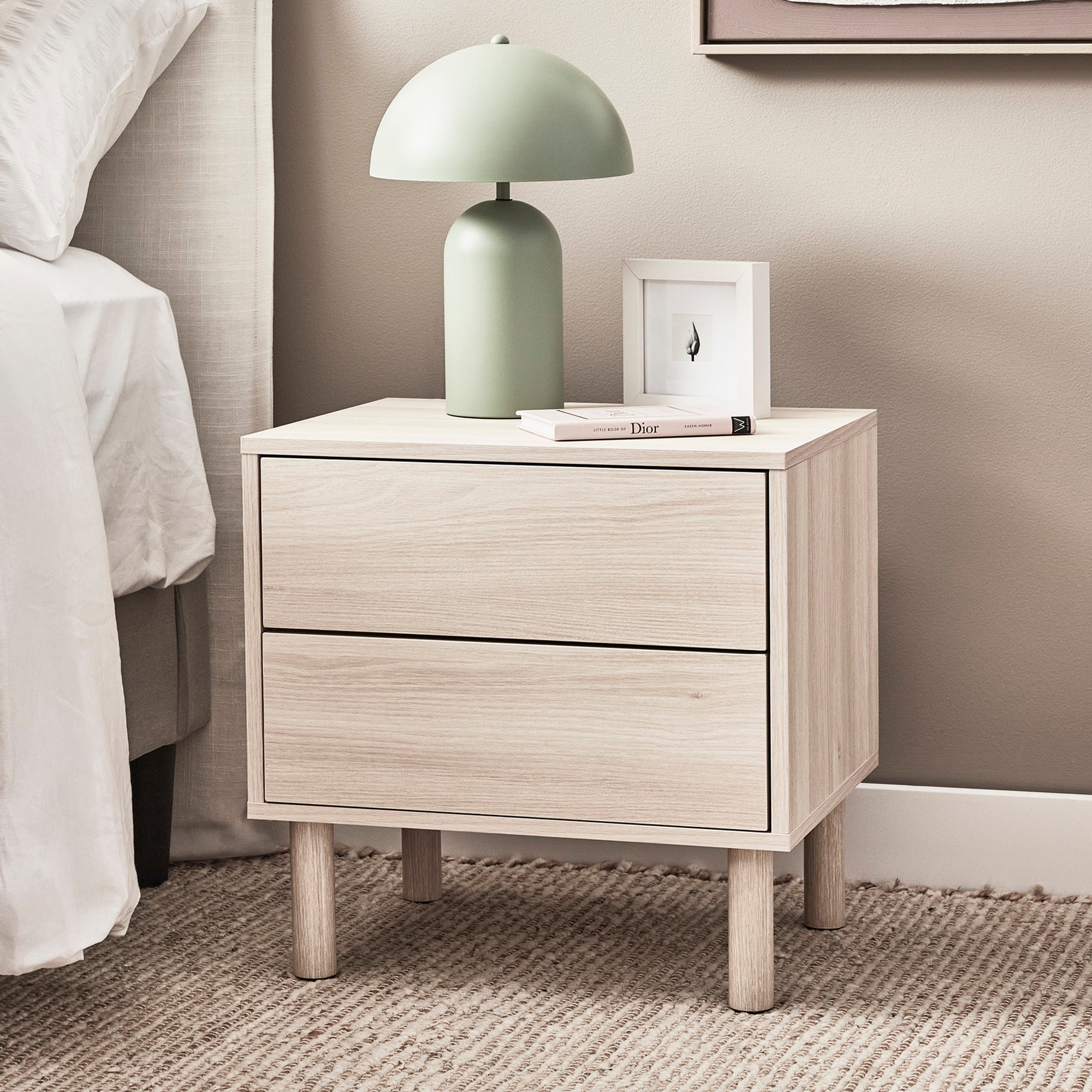 Norquay 50cm Bedside Table Light Oak