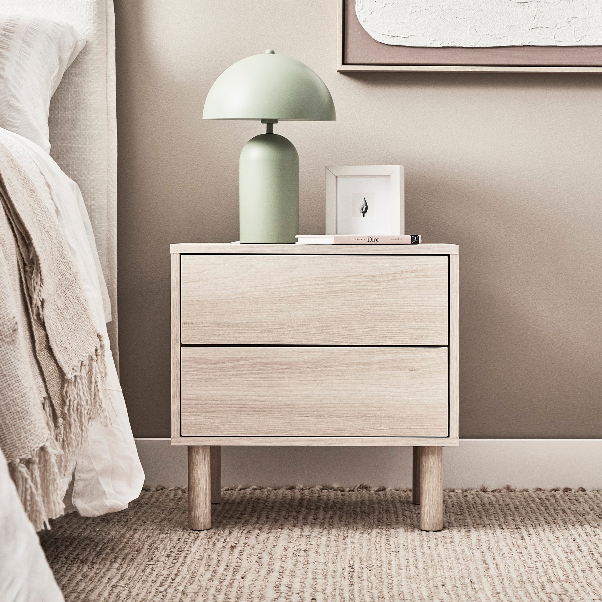 Norquay 50cm Bedside Table Light Oak