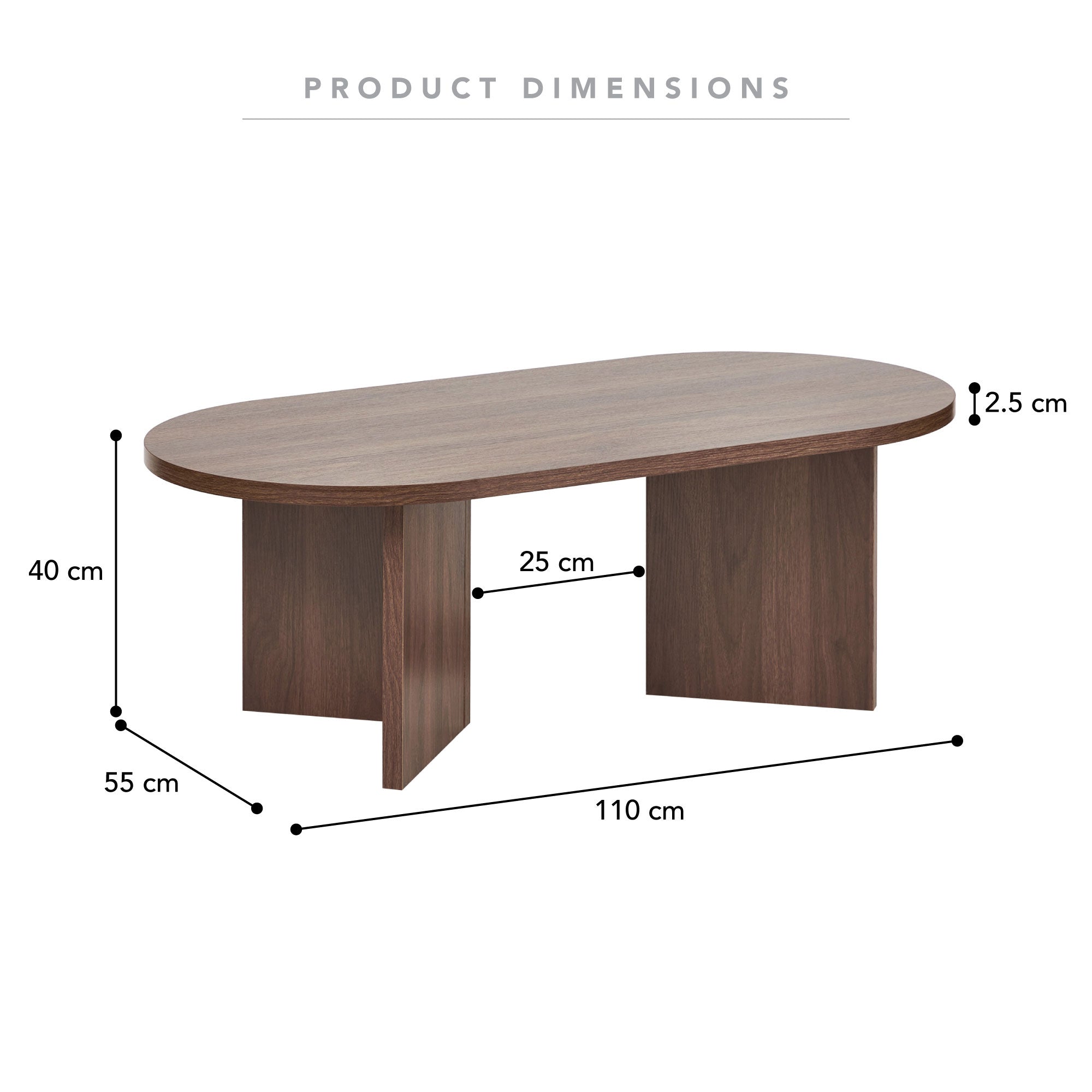 Norquay 110cm Coffee Table Walnut